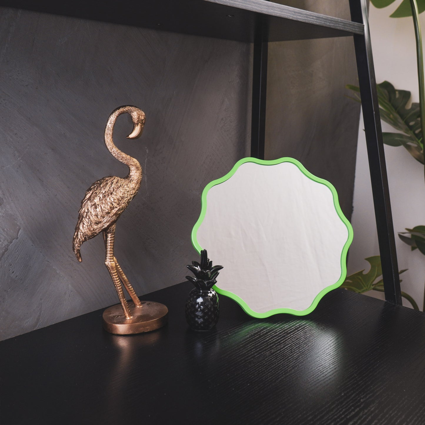 Make up Mirror - Round - Green - 25x1x25cm