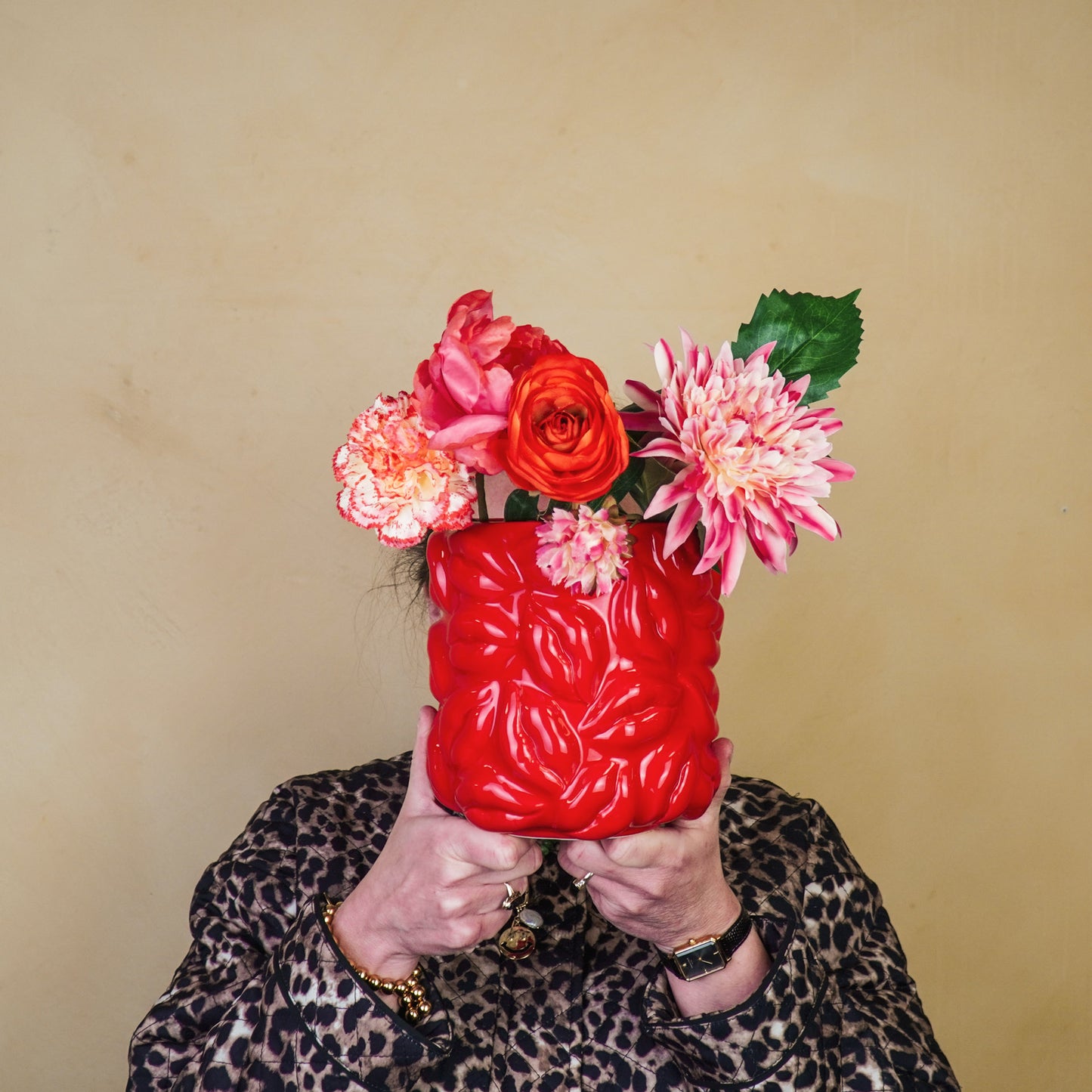 Pot - Kisses - Ceramics - Red - 17,5x17,5x17,5cm
