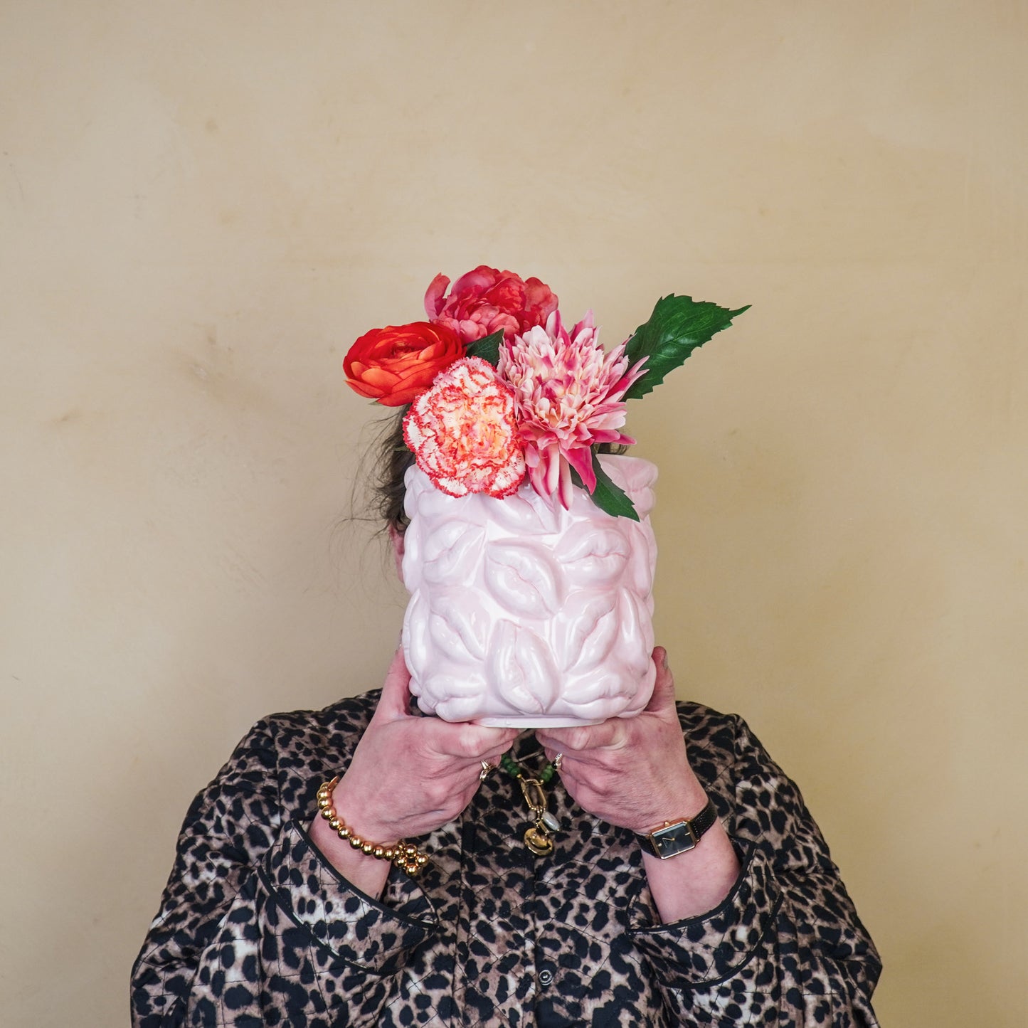 Pot - Kisses - Ceramics - Light Pink - 17,5x17,5x17,5cm