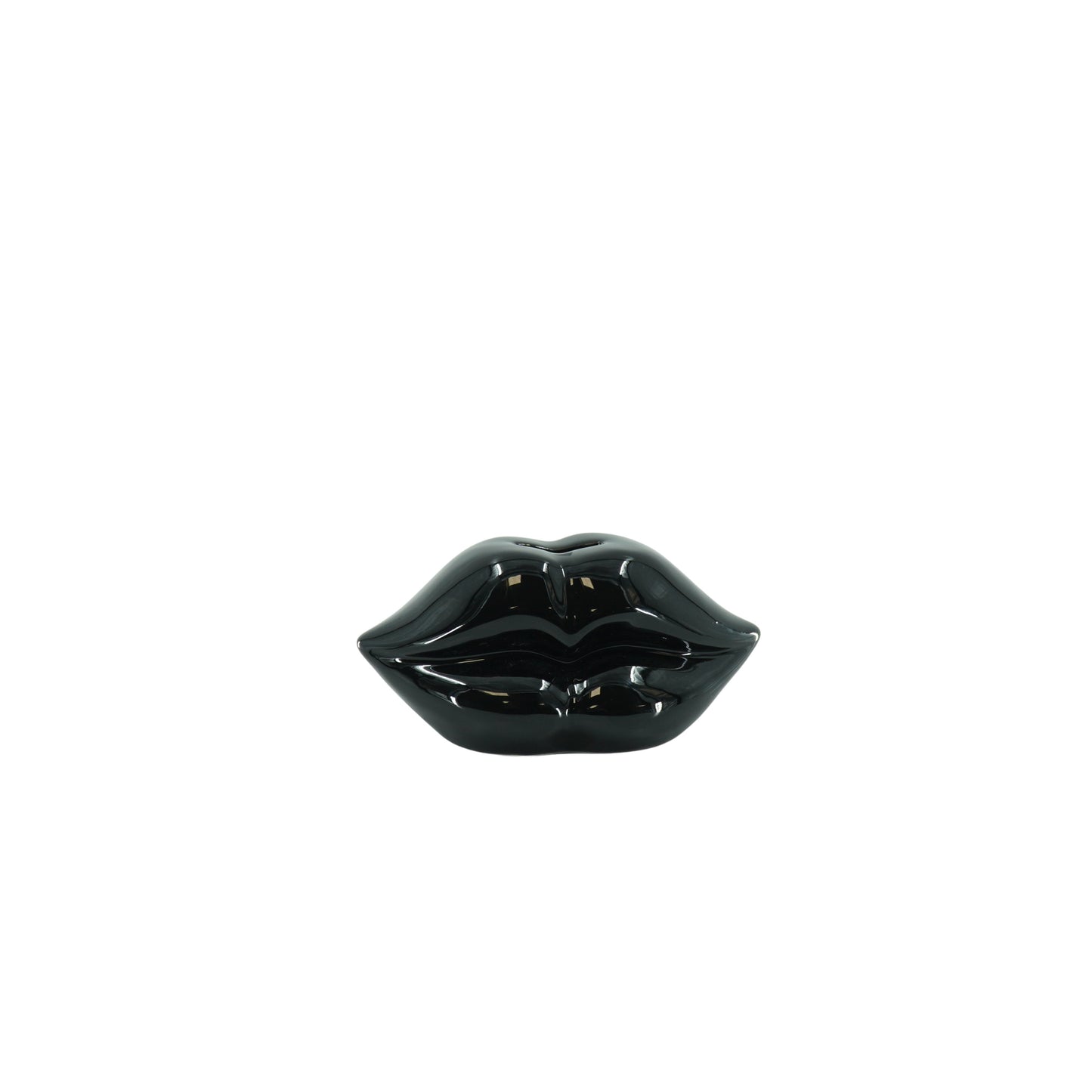 Ornament- Money Bank - Lip - Ceramics- Black -15x8x8cm