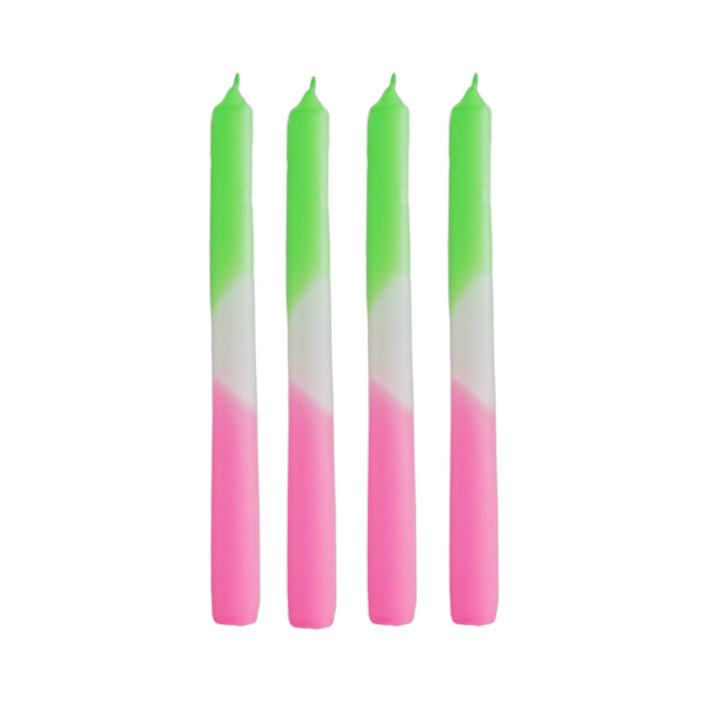 Tapers - Dipdye - Wax- Green/White/Pink - S4