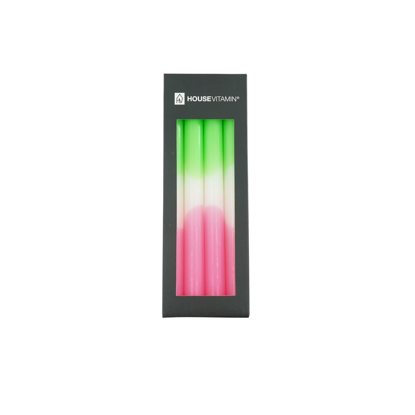 Tapers - Dipdye - Wax- Green/White/Pink - S4