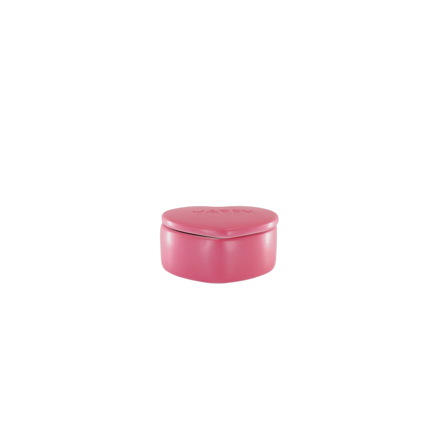 Deco Jar- Candy Heart 'HAPPY'- Neon Pink- 12x11,5x6cm