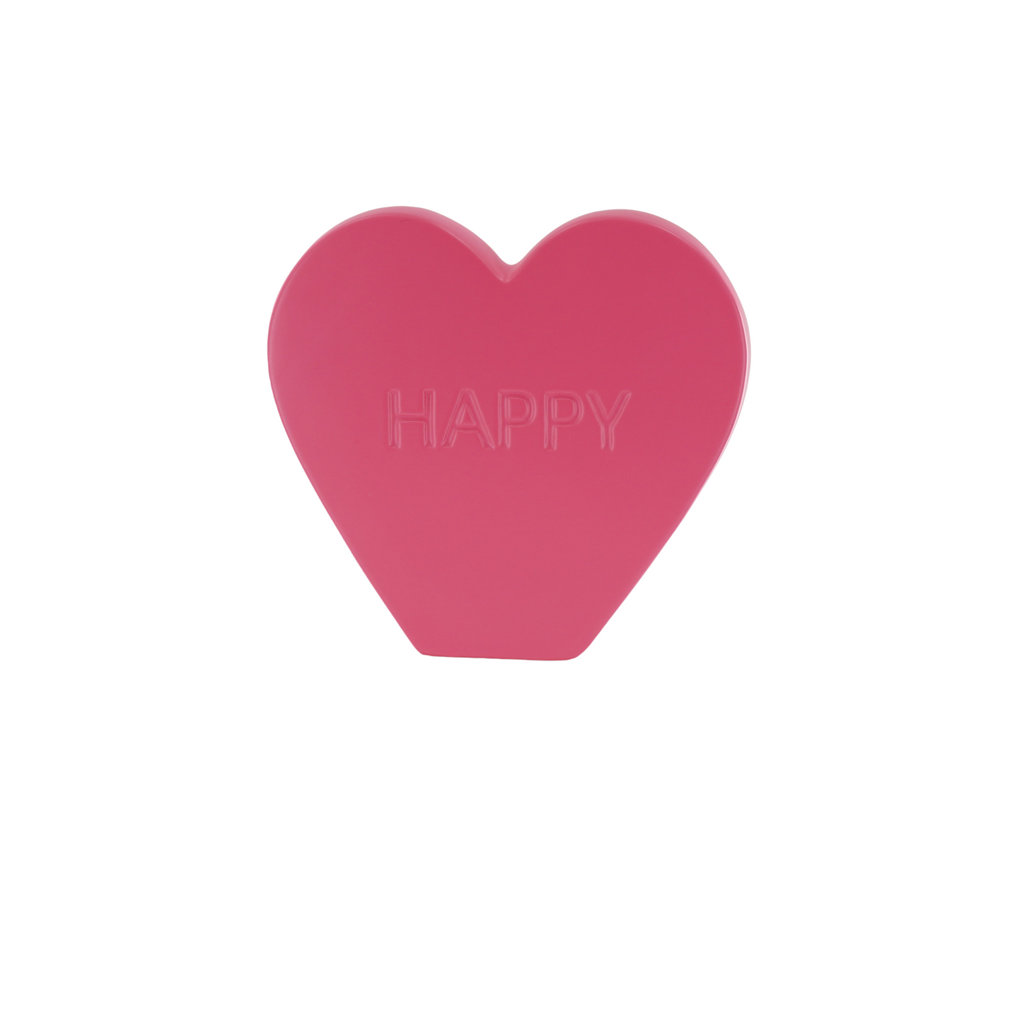 Ornament- Candy Heart  'HAPPY'- Neon Pink- 20x4x18,5cm