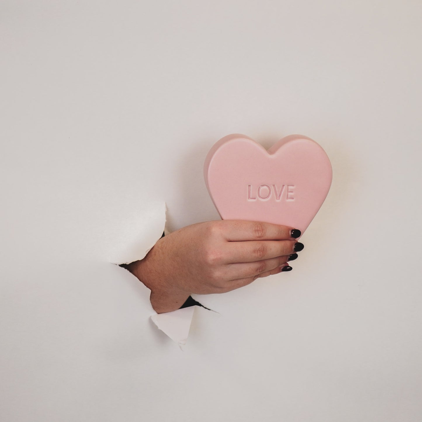 Ornament- Candy Heart 'LOVE'- Light Pink- 13x4x11,5cm