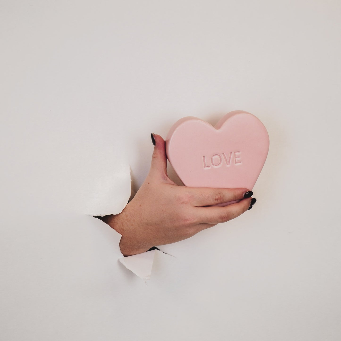Ornament- Candy Heart 'LOVE'- Light Pink- 13x4x11,5cm