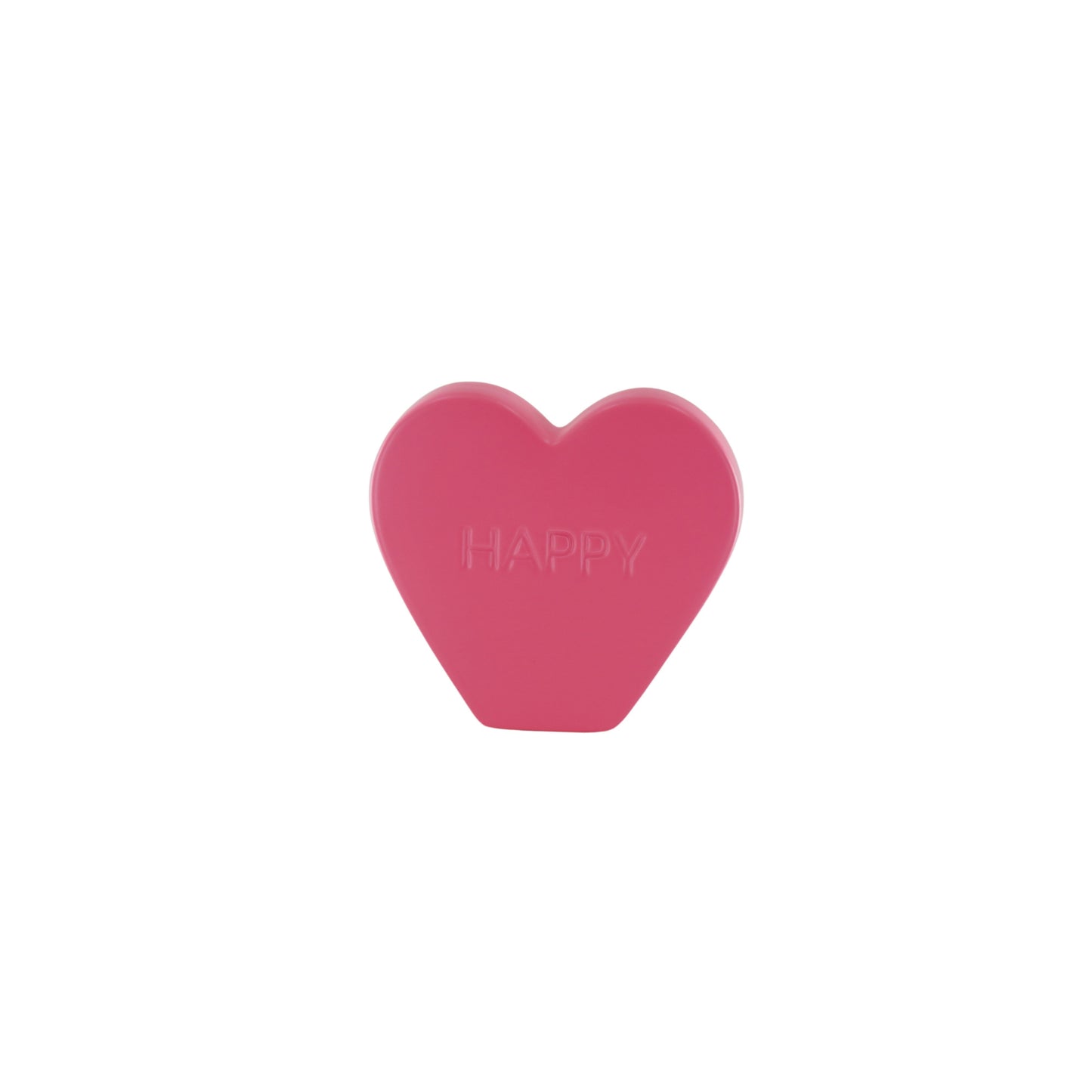 Ornament- Candy Heart 'HAPPY'- Neon Pink- 13x4x11,5cm