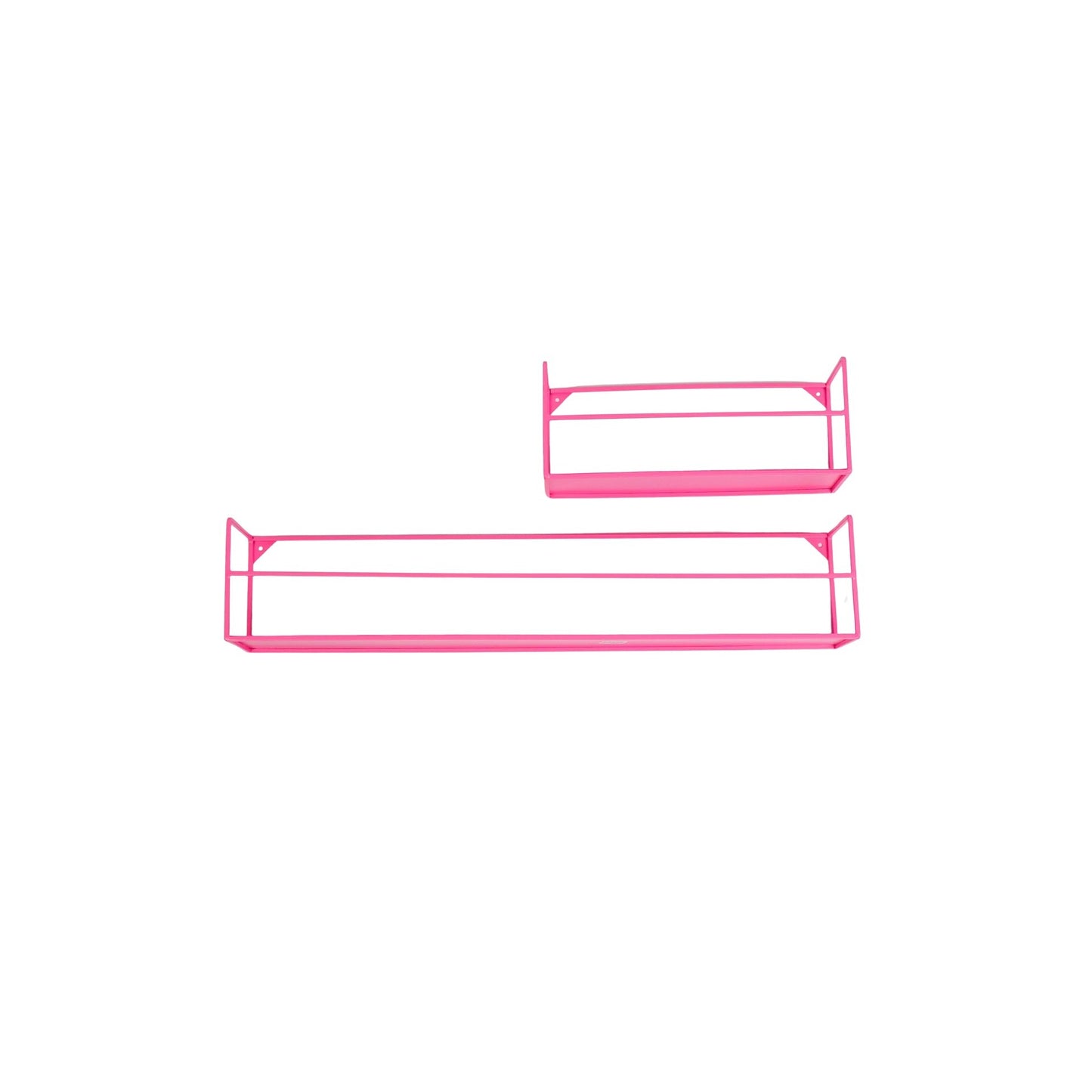 Wall Shelf - Metal - Neon Pink - Set of 2 - 40|80x14x16cm