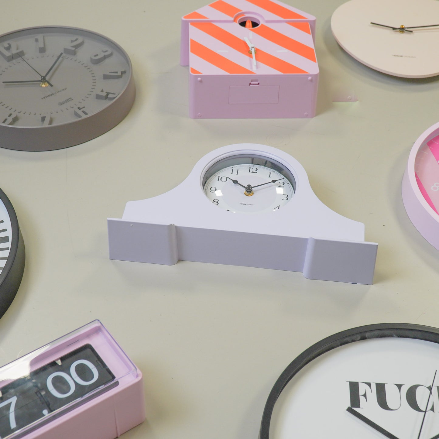 Clock - Mantel Clock-Lilac - 36x8,5x20 cm