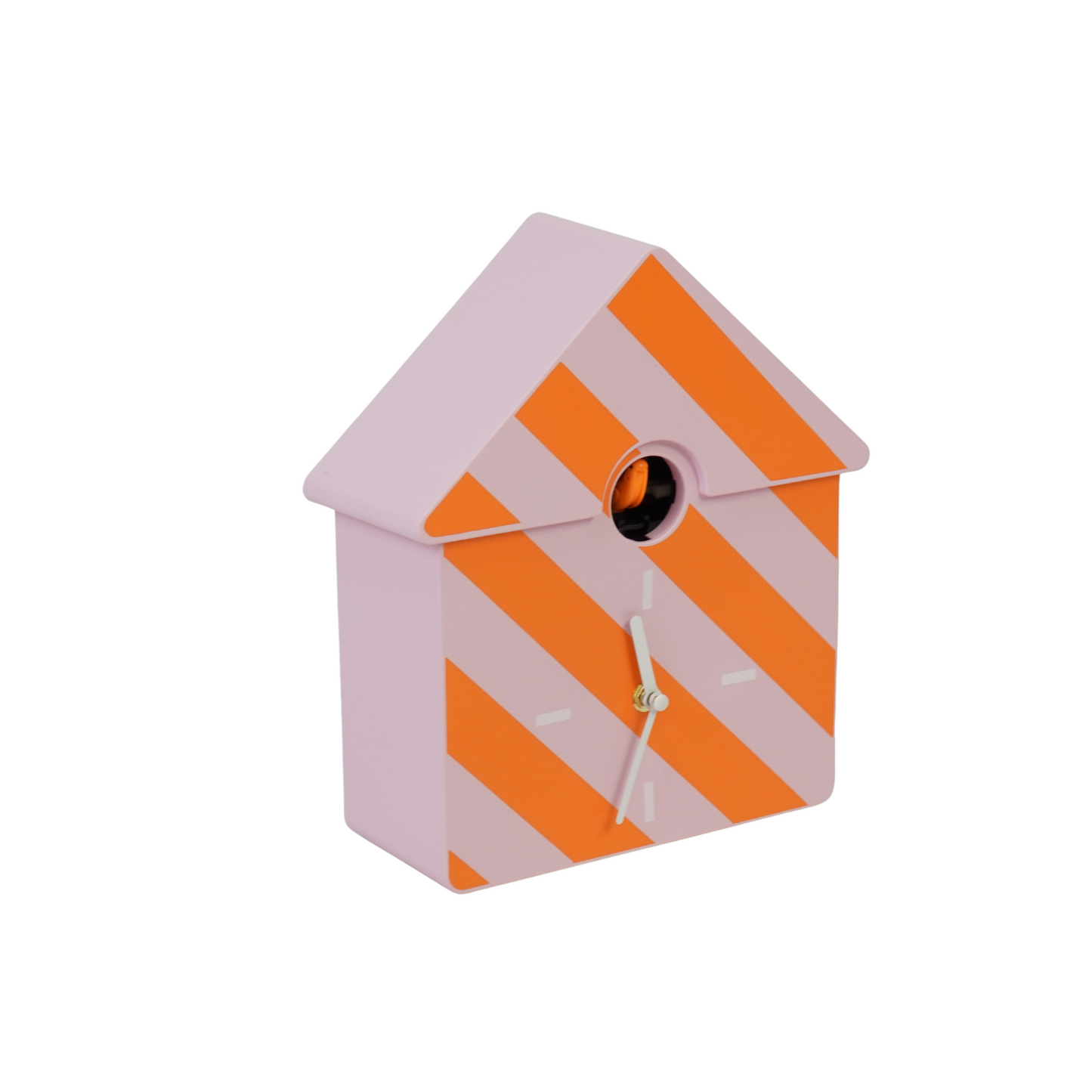 Clock- Wall Clock Cuckoo- Pattern- Orange/ Pink- 24x27x9cm