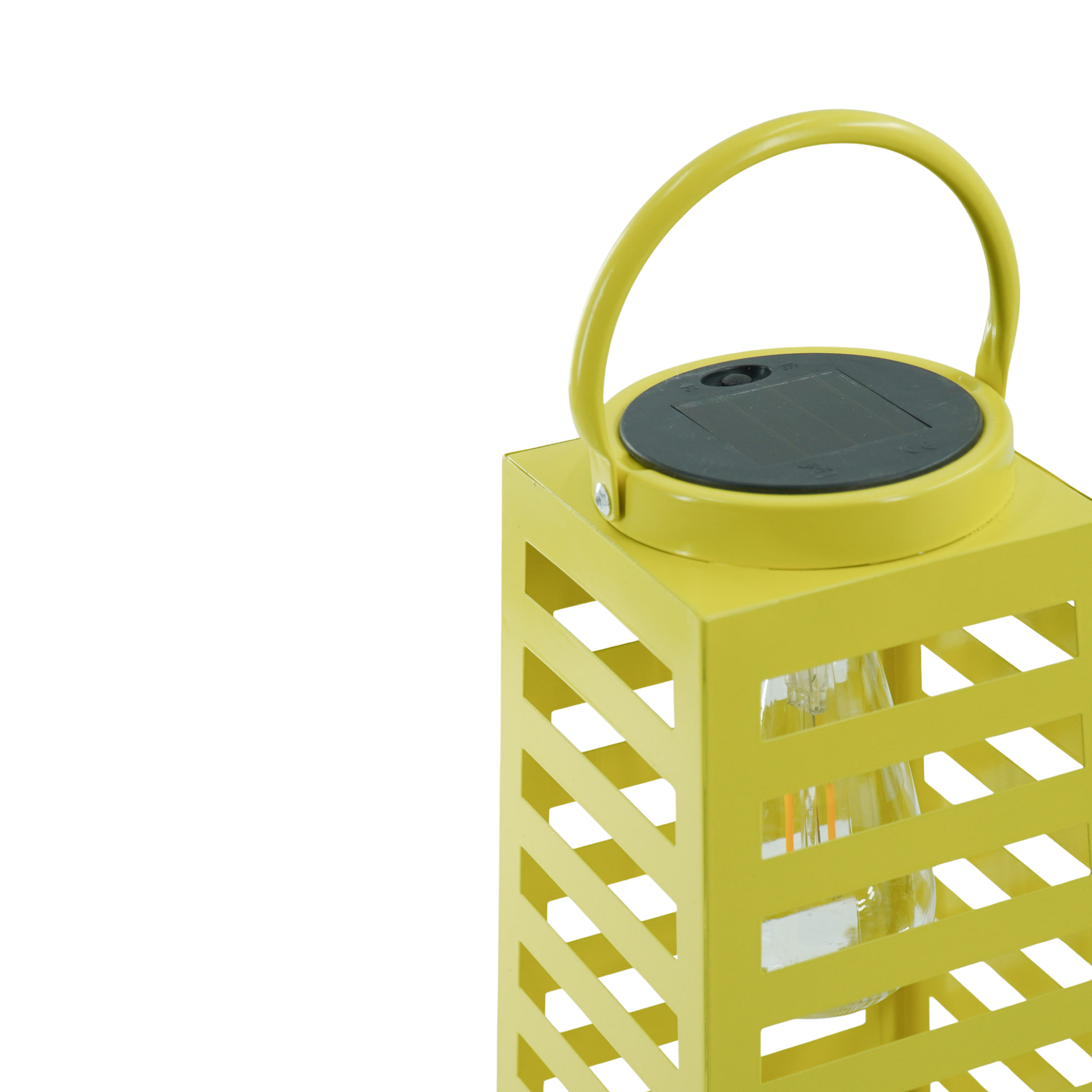 Lamp- Lantern - Solar - Metal - Yellow - 14x32,5cm