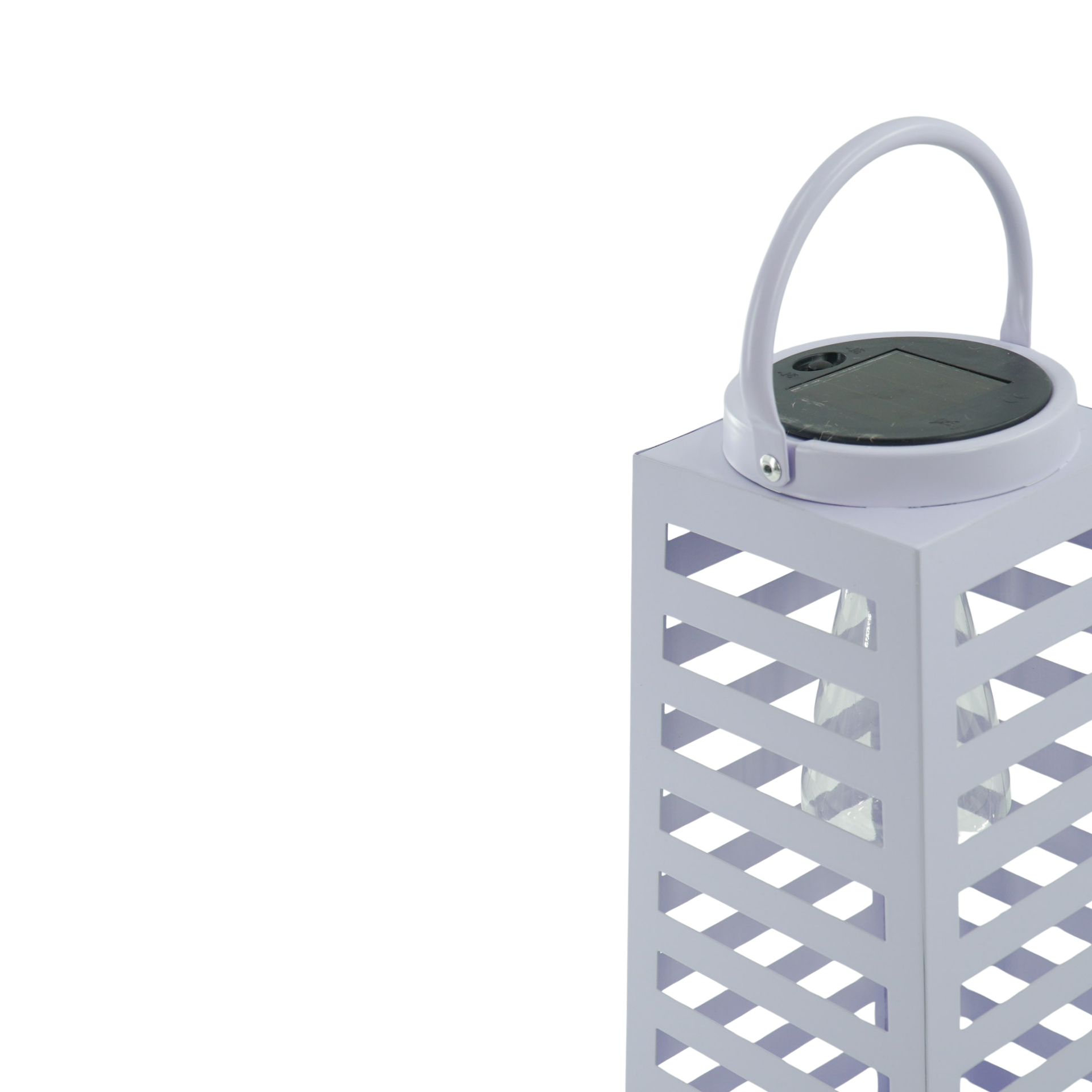 Lamp- Lantern - Solar - Metal - Lila - 14x32,5cm
