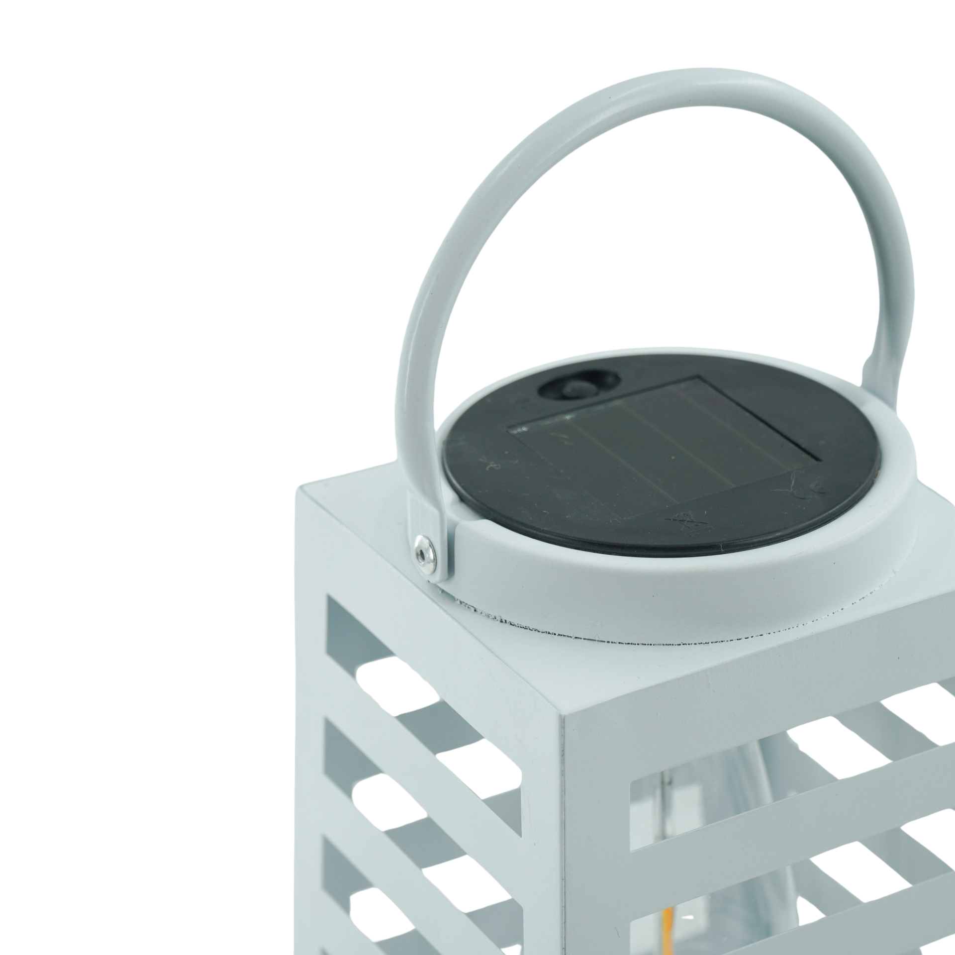 Lamp- Lantern - Solar - Metal - White - 14x32,5cm