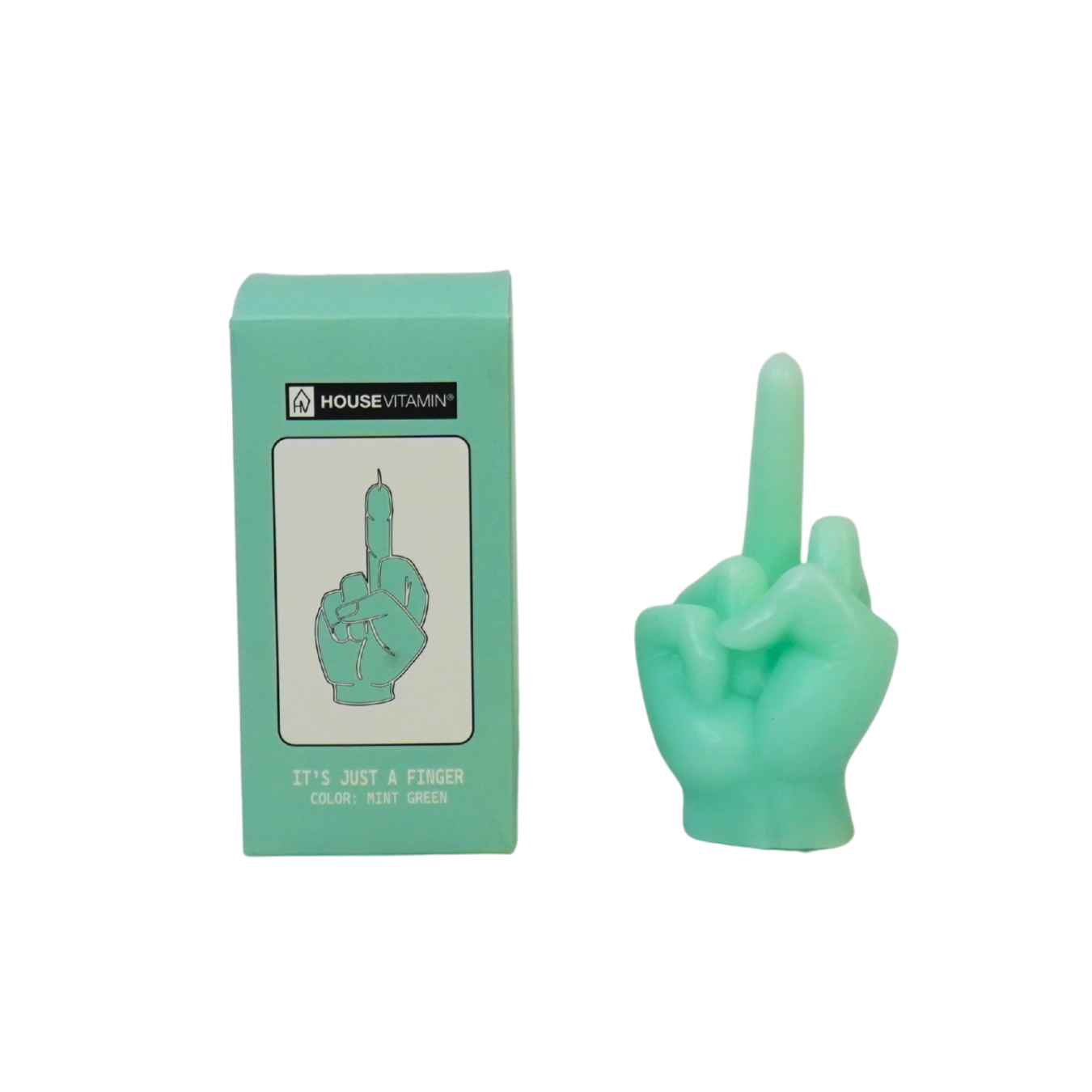 Candle -Middle Finger - Wax - Mint - 310gram - 10x9x17cm