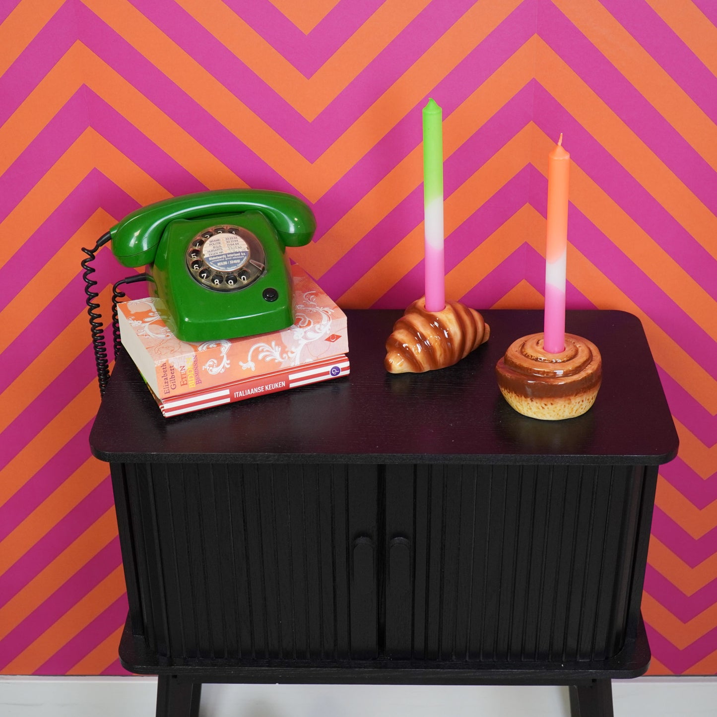 Candle Holder - Cinnamon Bun - Dolomite - Brown -11x11x6,5cm