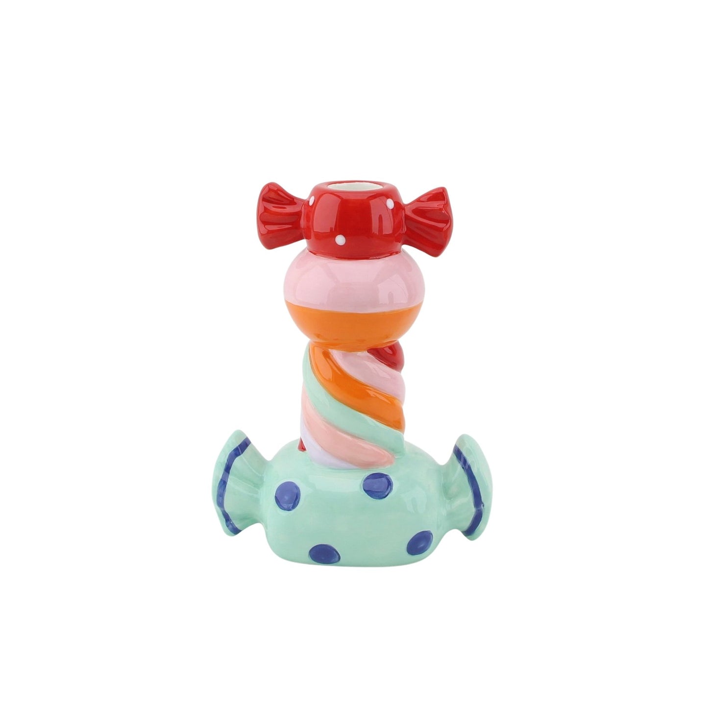 Candle holder - Stapled Toffee Candy - Dolomite - Mint Multi Colour - 13x7x20cm