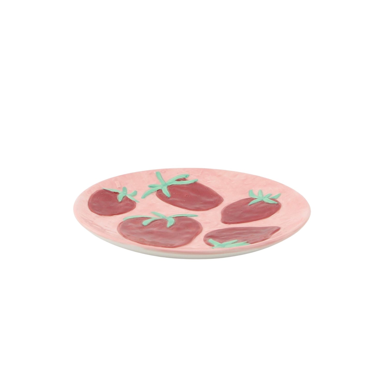 Deco Plate- Strawberries - Pink/ Red- 17,5x17,5x2cm
