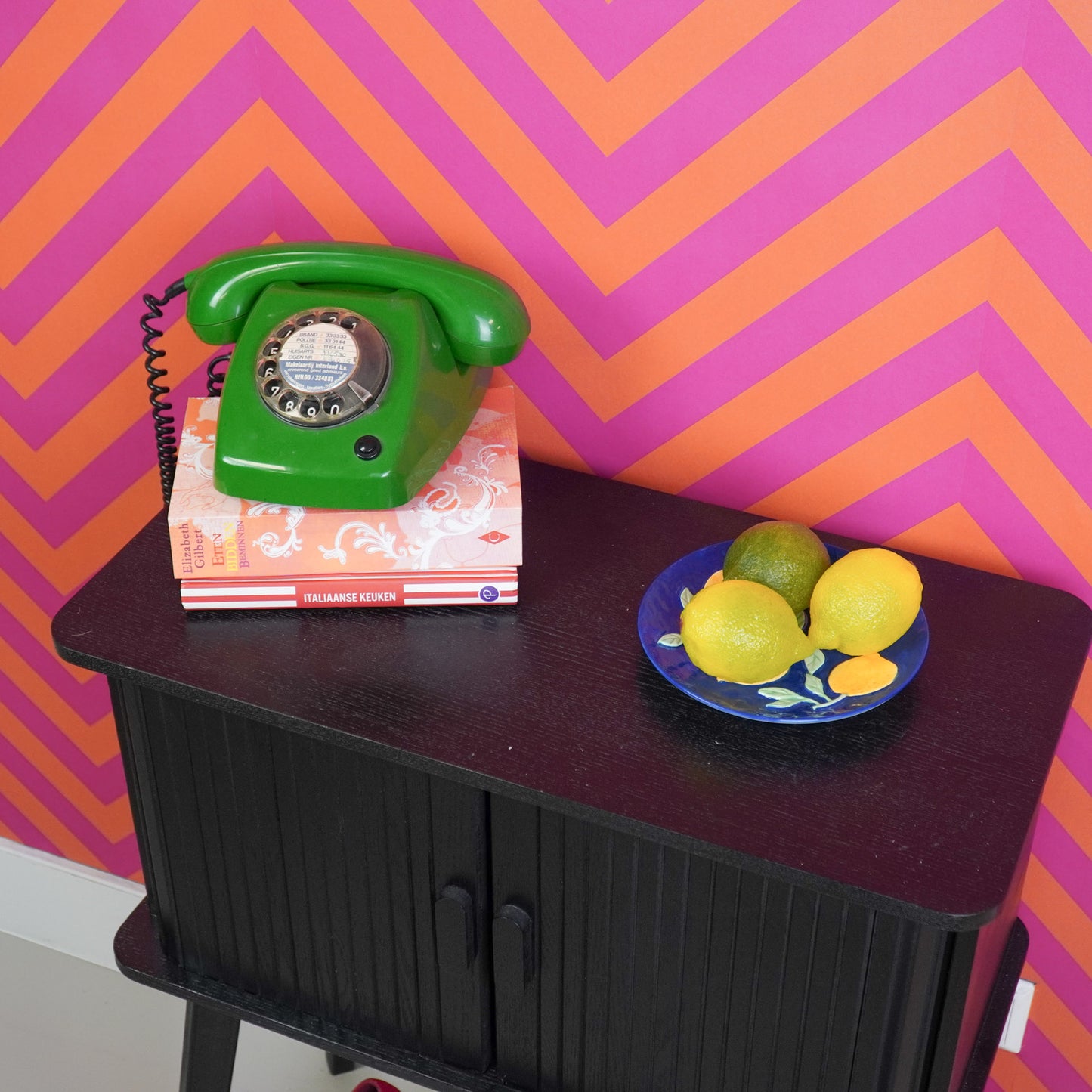 Deco Plate- Lemons - Blue/Yellow-17,5x17,5x2cm