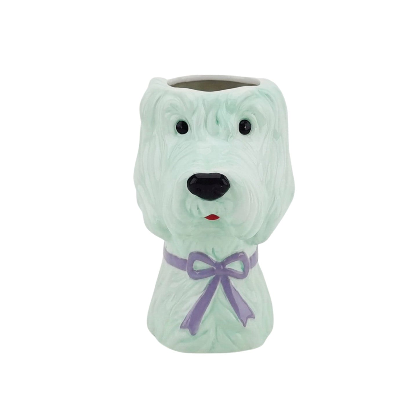 Vase -Flower Vase Dog - Mint/ Lilac- 13x14x21cm