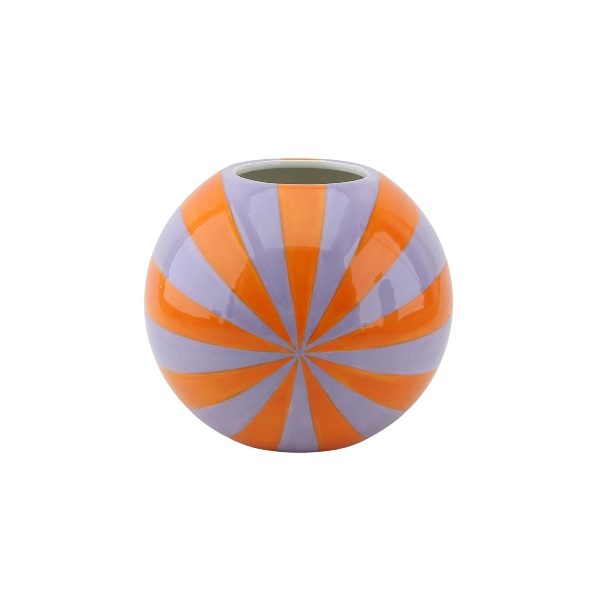 Vase - Flower Vase Swirl - Orange/Lilac - 15x15x15cm