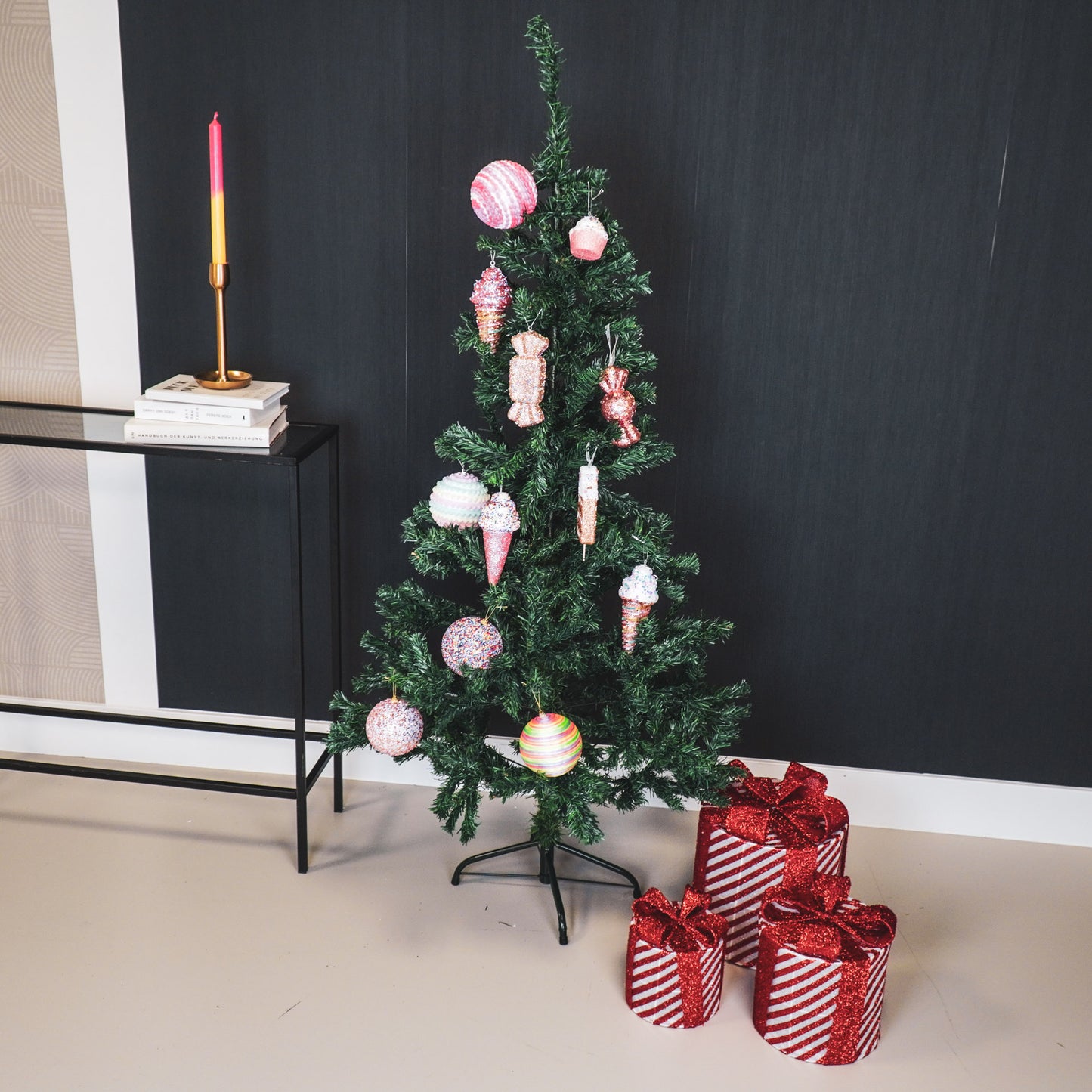 Led Xmas Gift - S3 - Polysterene - Red/ White-15/20/25cm