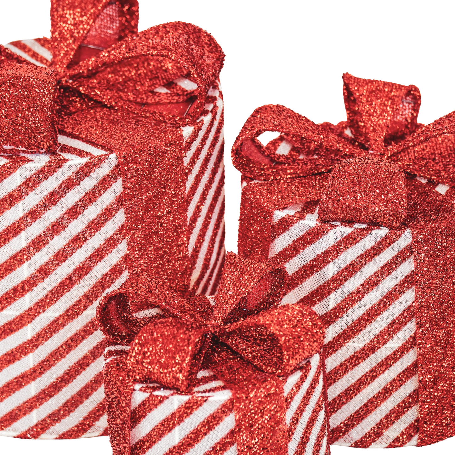 Led Xmas Gift - S3 - Polysterene - Red/ White-15/20/25cm