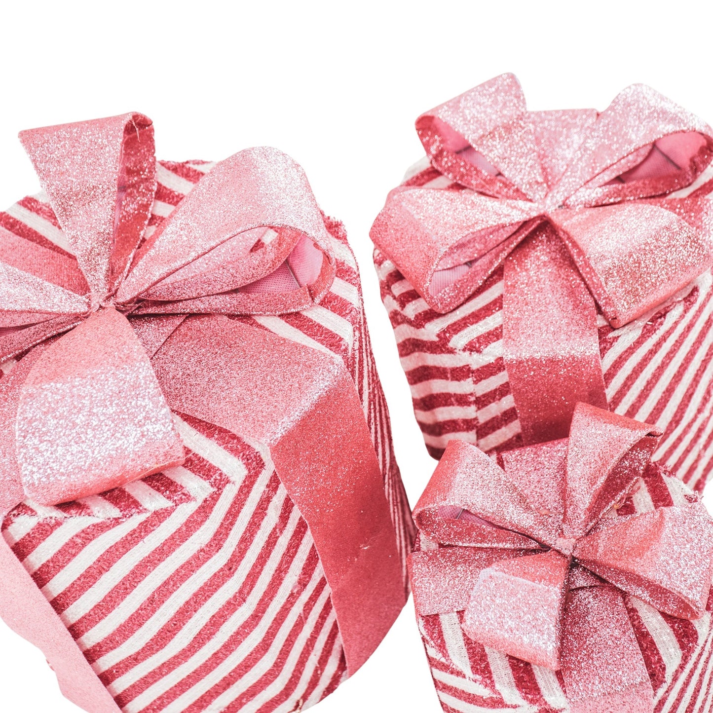 Led Xmas Gift - S3 - Polysterene - Pink/White-15/20/25cm