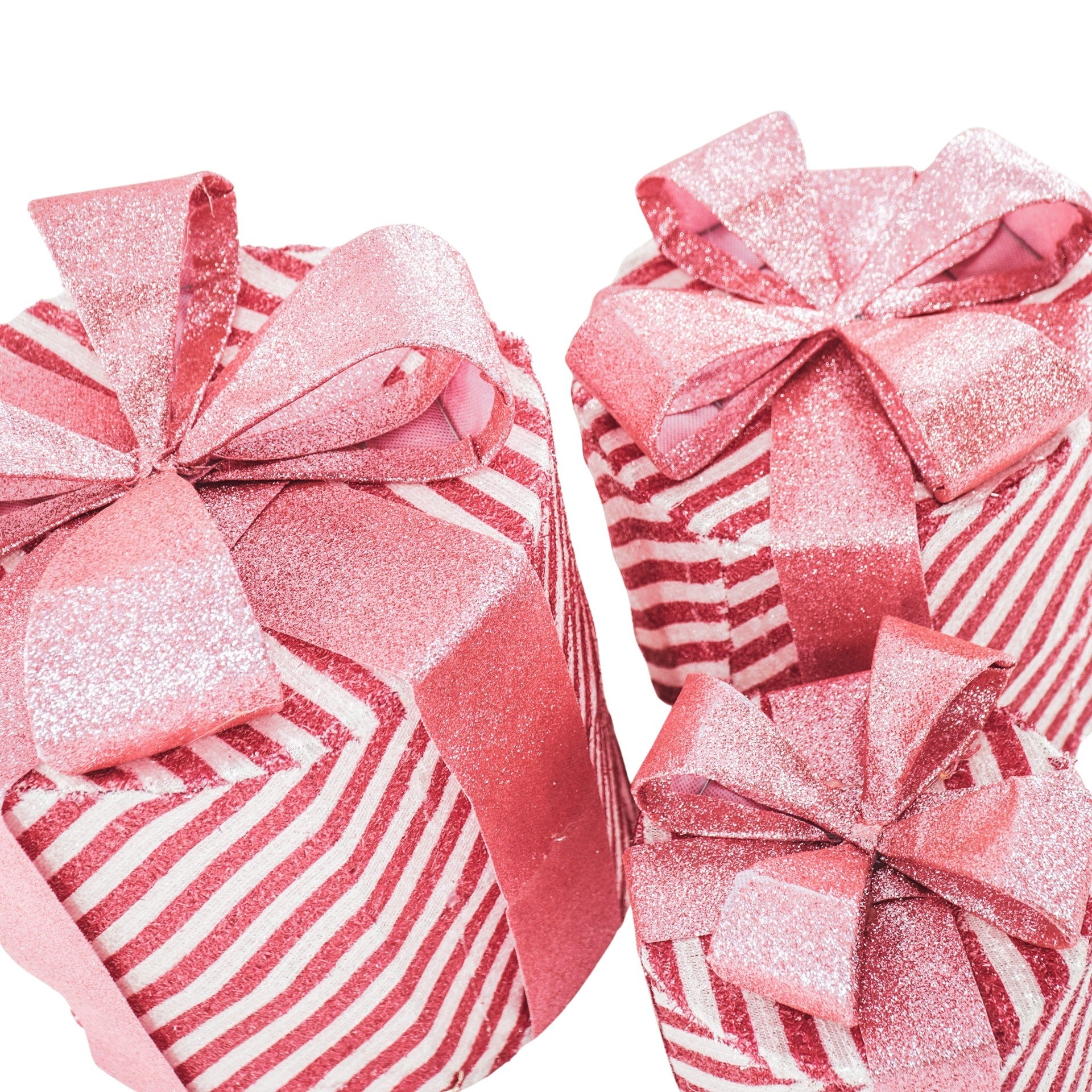 Led Xmas Gift - S3 - Polysterene - Pink/White-15/20/25cm