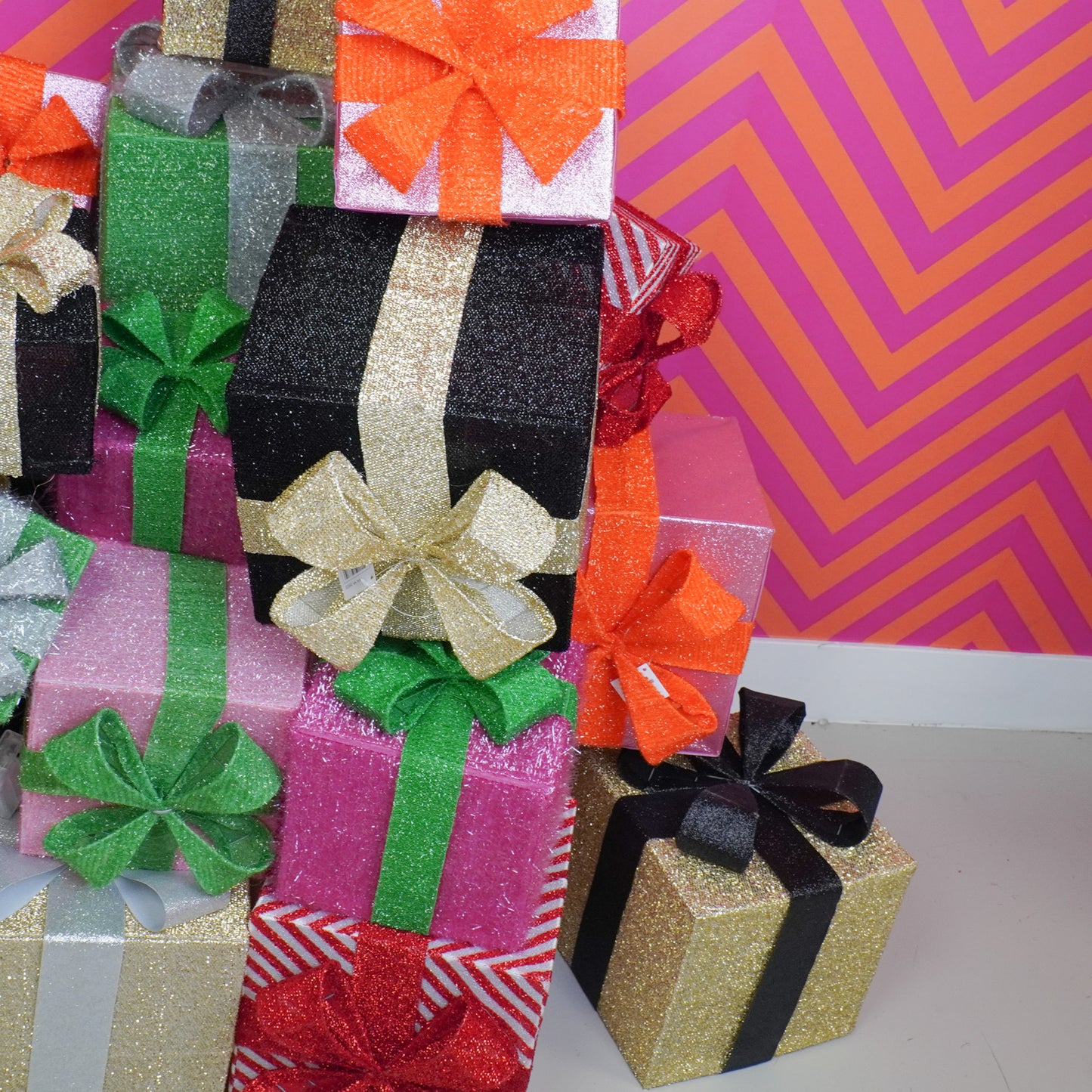 Led Xmas Gift - S3 - Polysterene - Gold/Silver -15/20/25cm