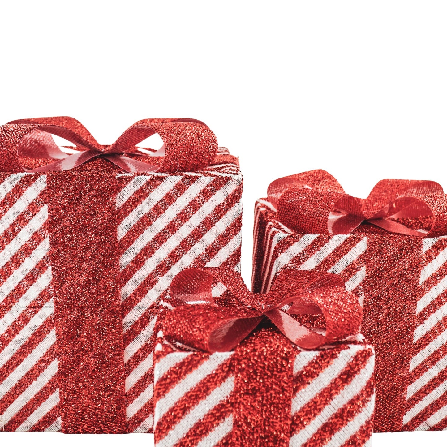 Led Xmas Gift - S3 - Polysterene - Red/White-15/20/25cm