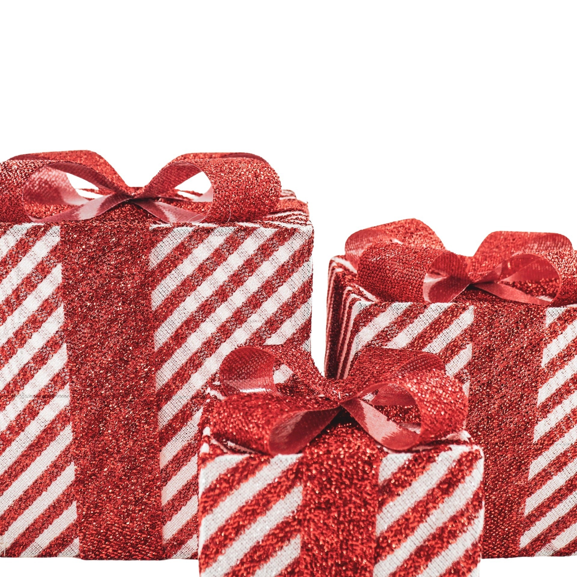 Led Xmas Gift - S3 - Polysterene - Red/White-15/20/25cm