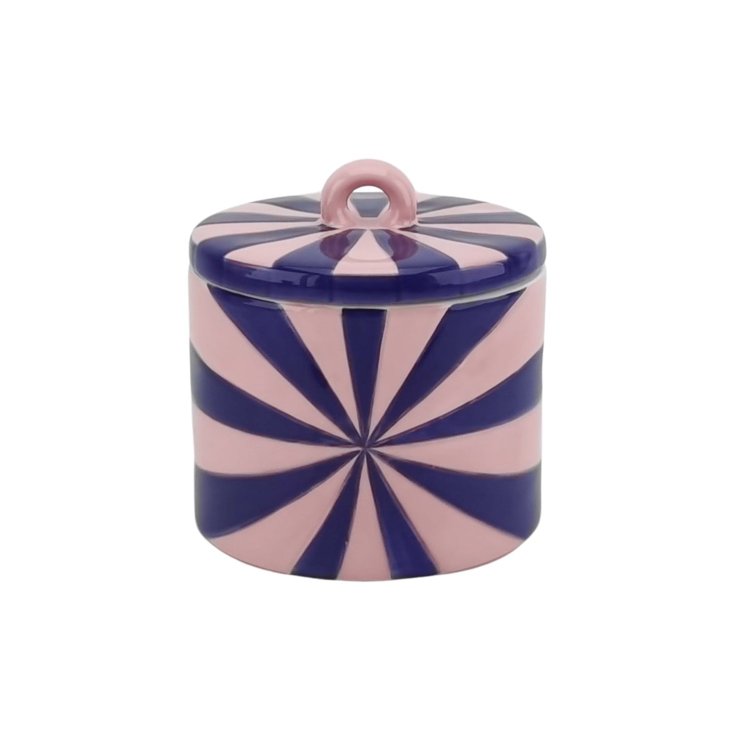 Deco Jar - Swirl - Dolomite -Pink/Violet - 11x11x11,5cm