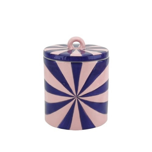 Deco Jar -Swirl- Dolomite - Pink/Violet - 11x11x14,5cm
