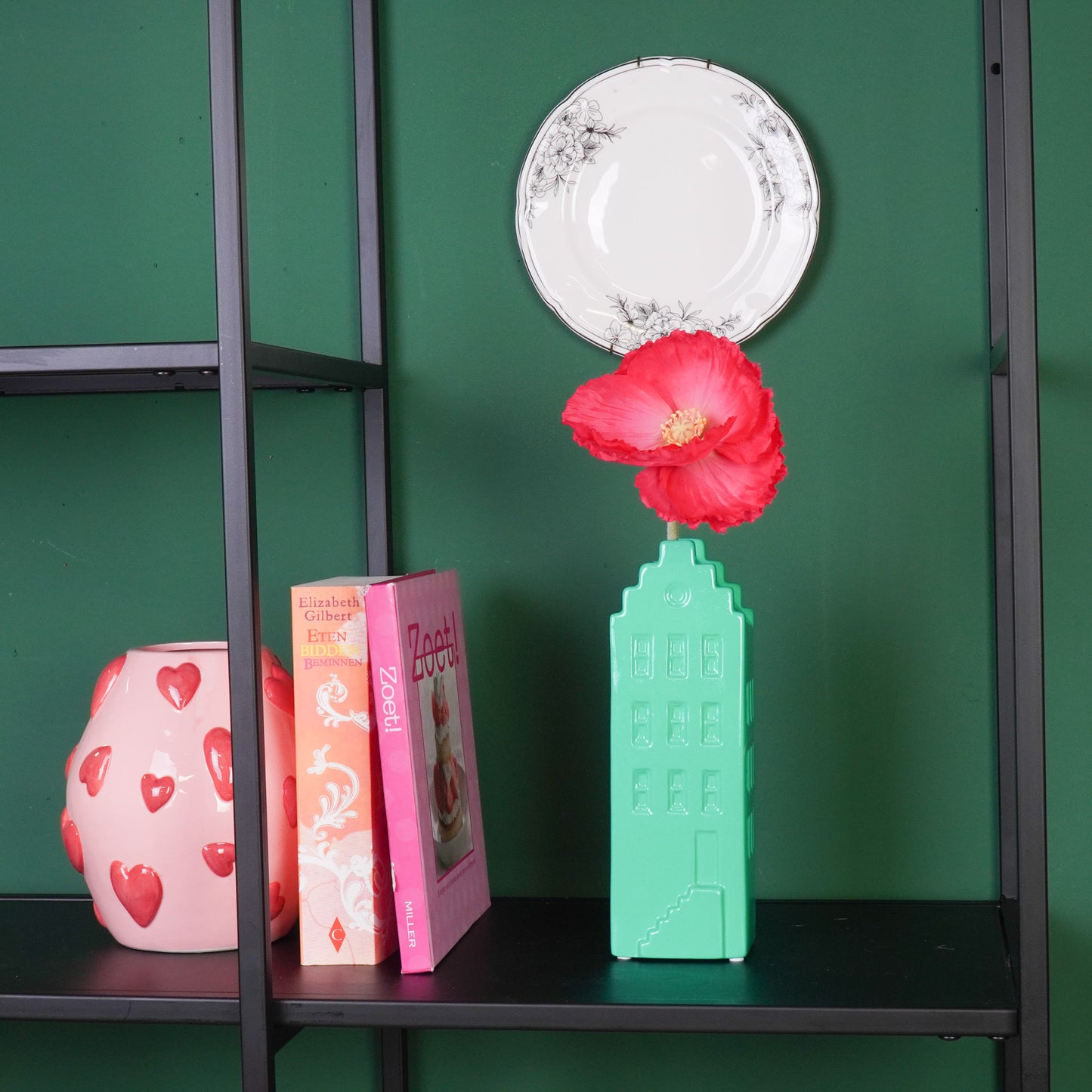 Flower Vase - House Vase - Ceramic - Sea Green 7,5x6x23 cm