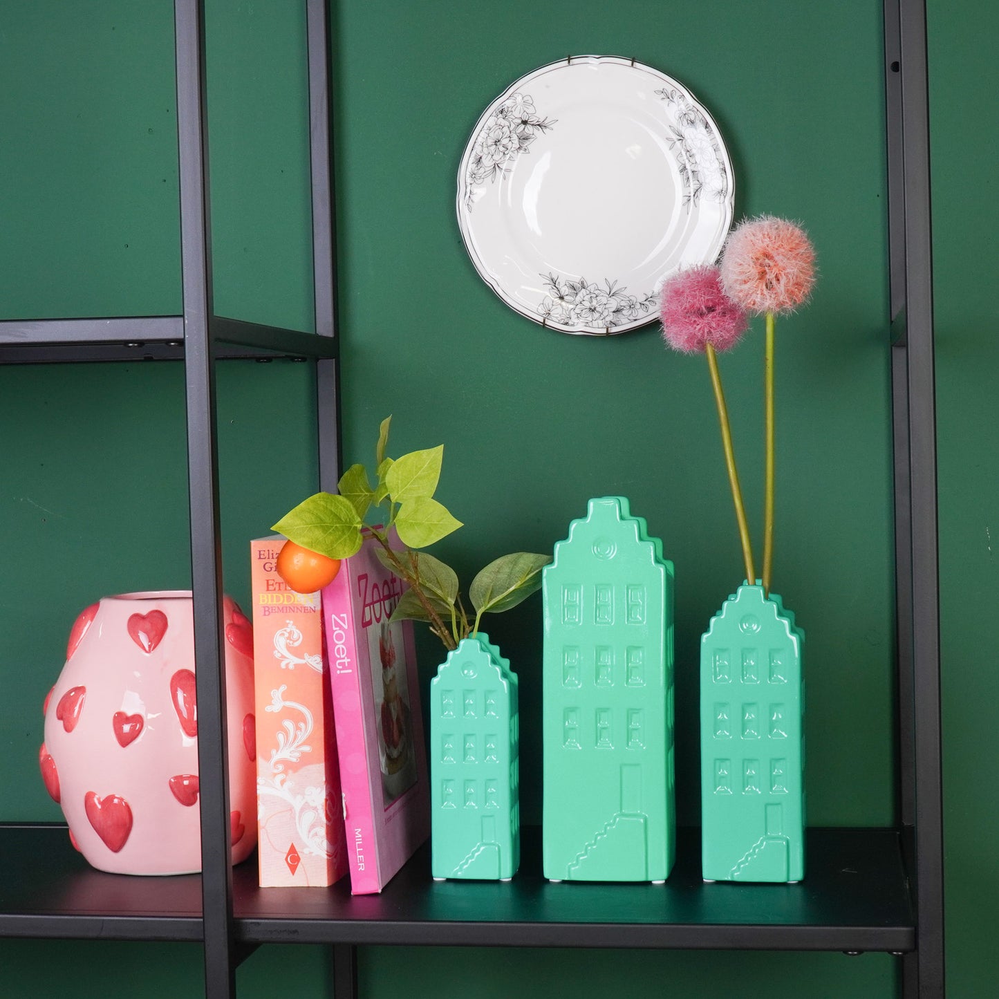 Flower Vase - House Vase - Ceramic - Sea Green 7,5x6x23 cm