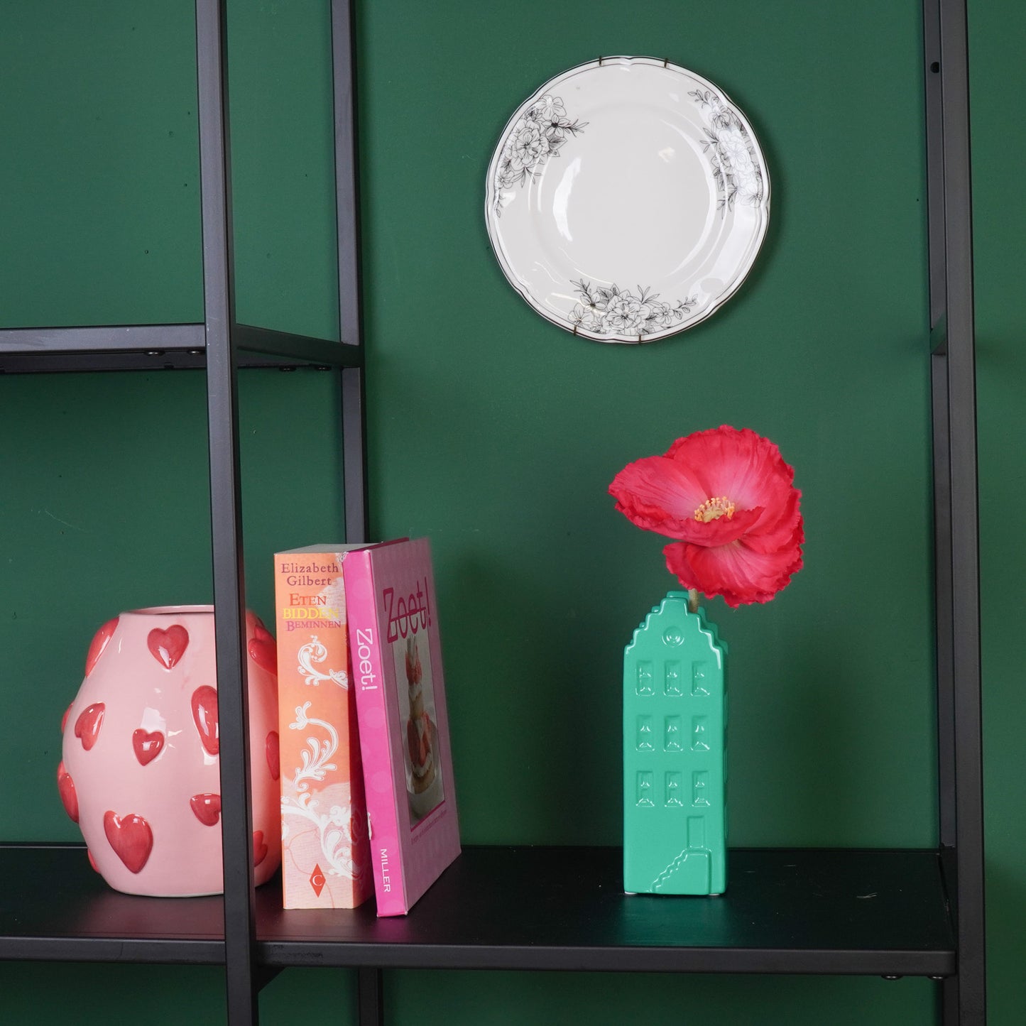 Flower Vase - House Vase - Ceramic - Sea Green -6x5,5x18 cm