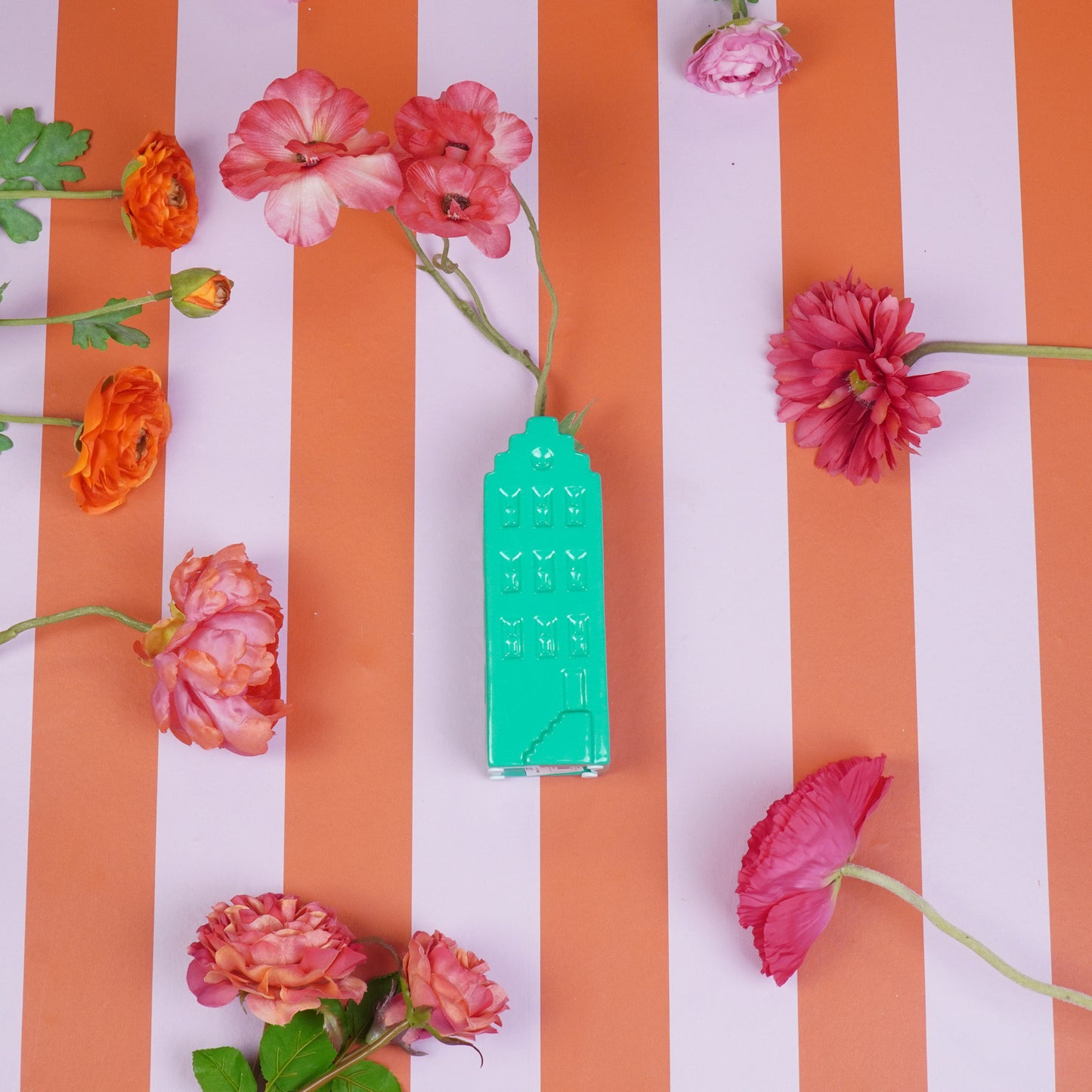 Flower Vase - House Vase - Ceramic - Sea Green -6x5,5x18 cm
