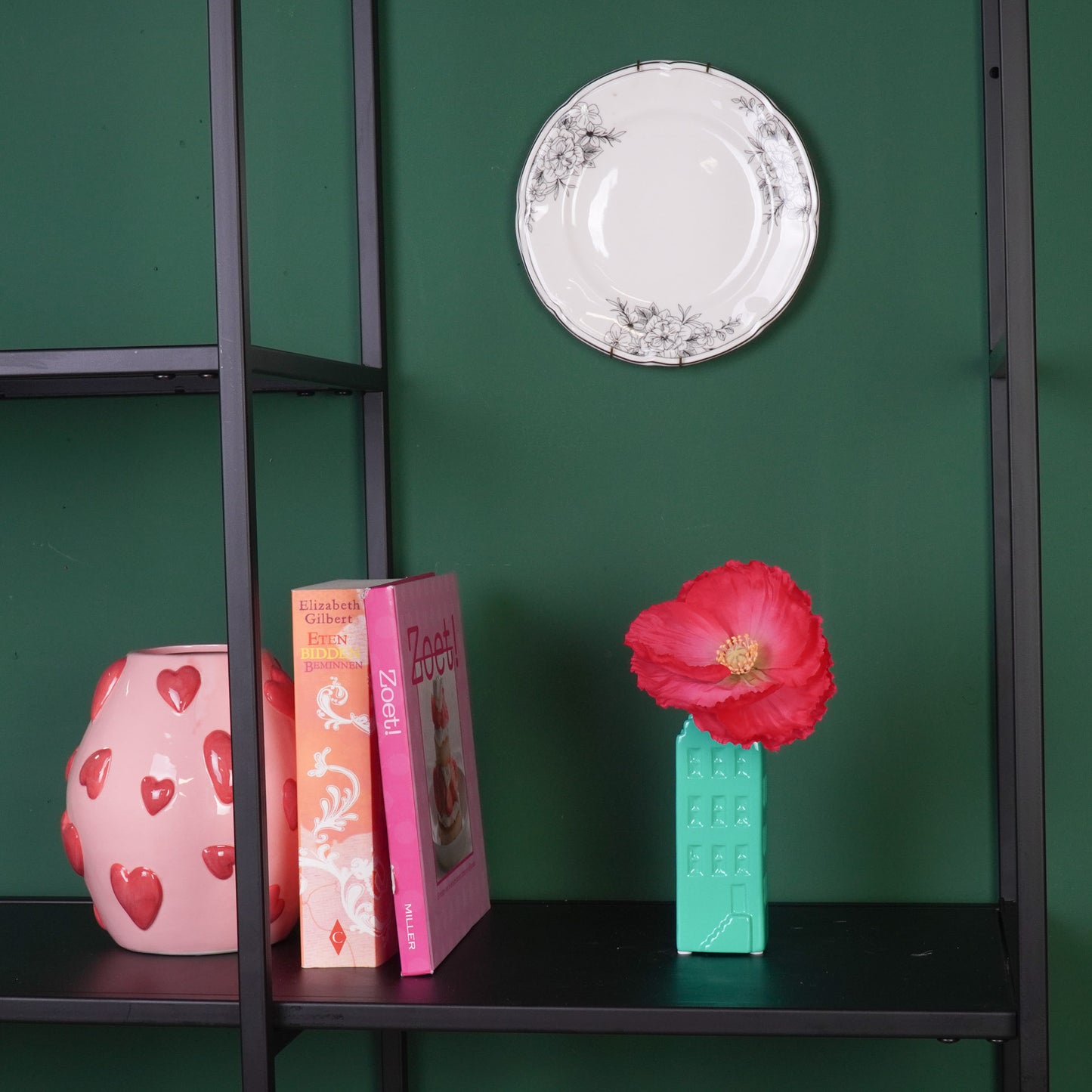 Flower Vase - House Vase - Ceramic - Sea Green -5x4,5x14,5 cm