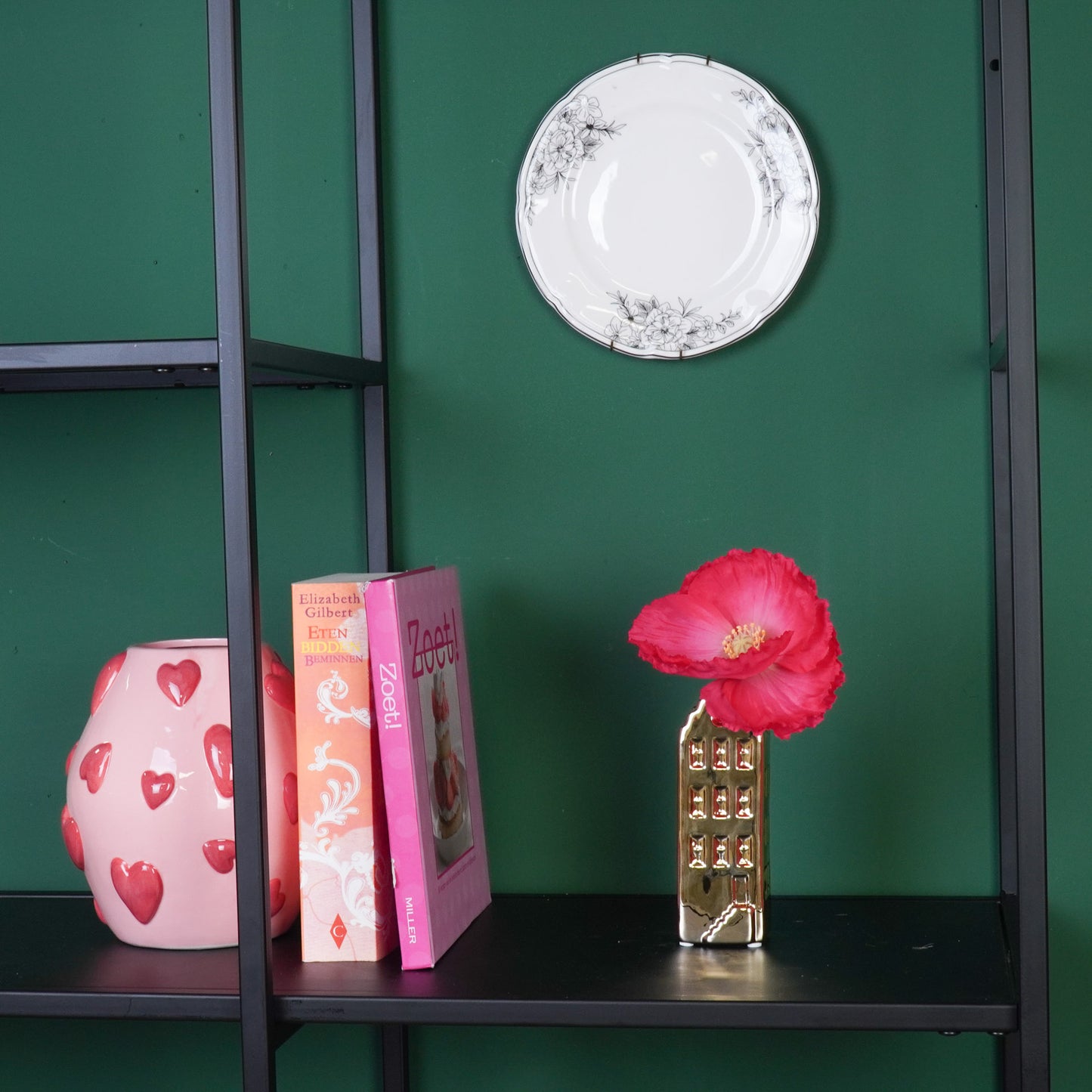 Flower Vase - House Vase - Ceramic - Gold- 5x4,5x14,5 cm