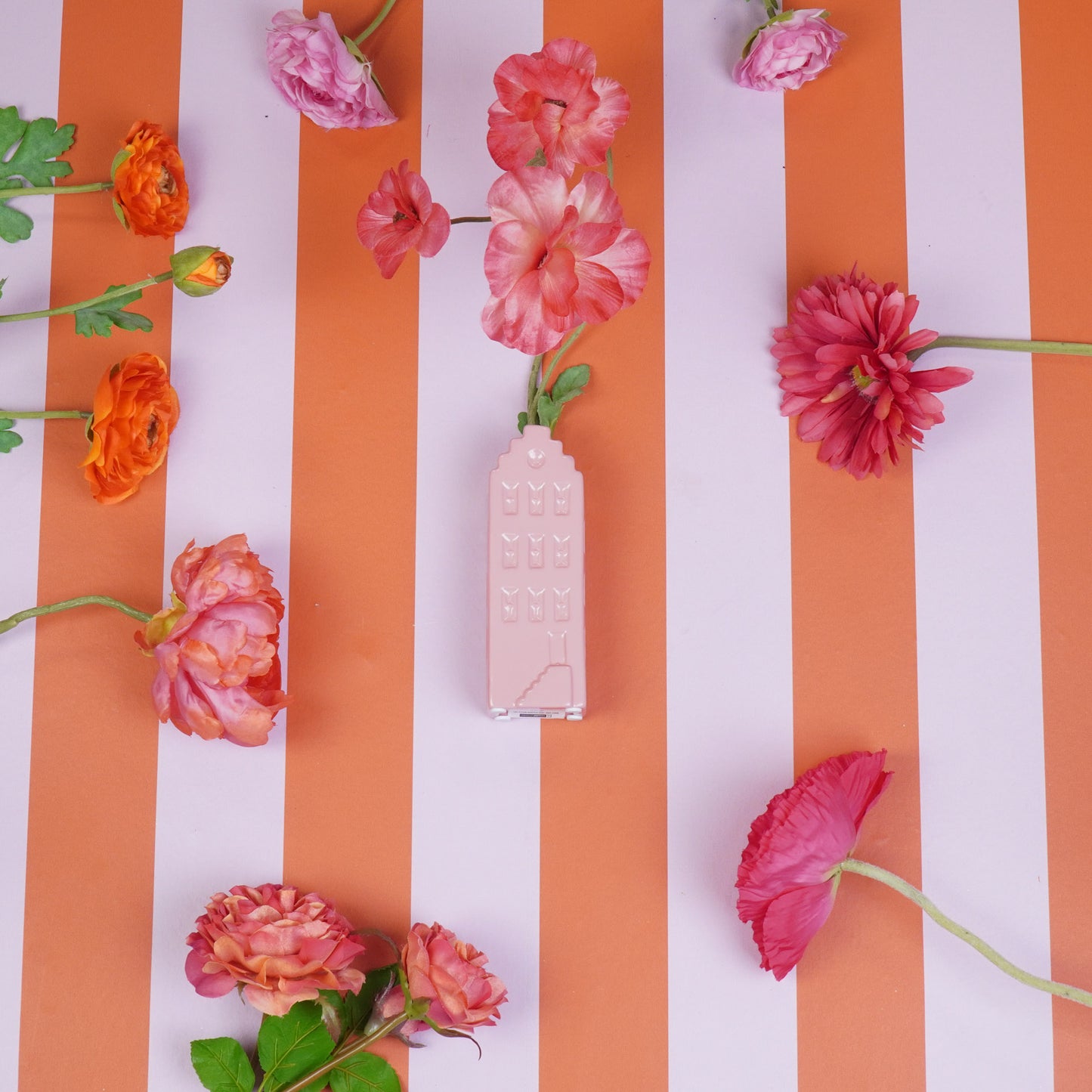Flower Vase - House Vase - Ceramic - Light Pink -5x4,5x14,5 cm