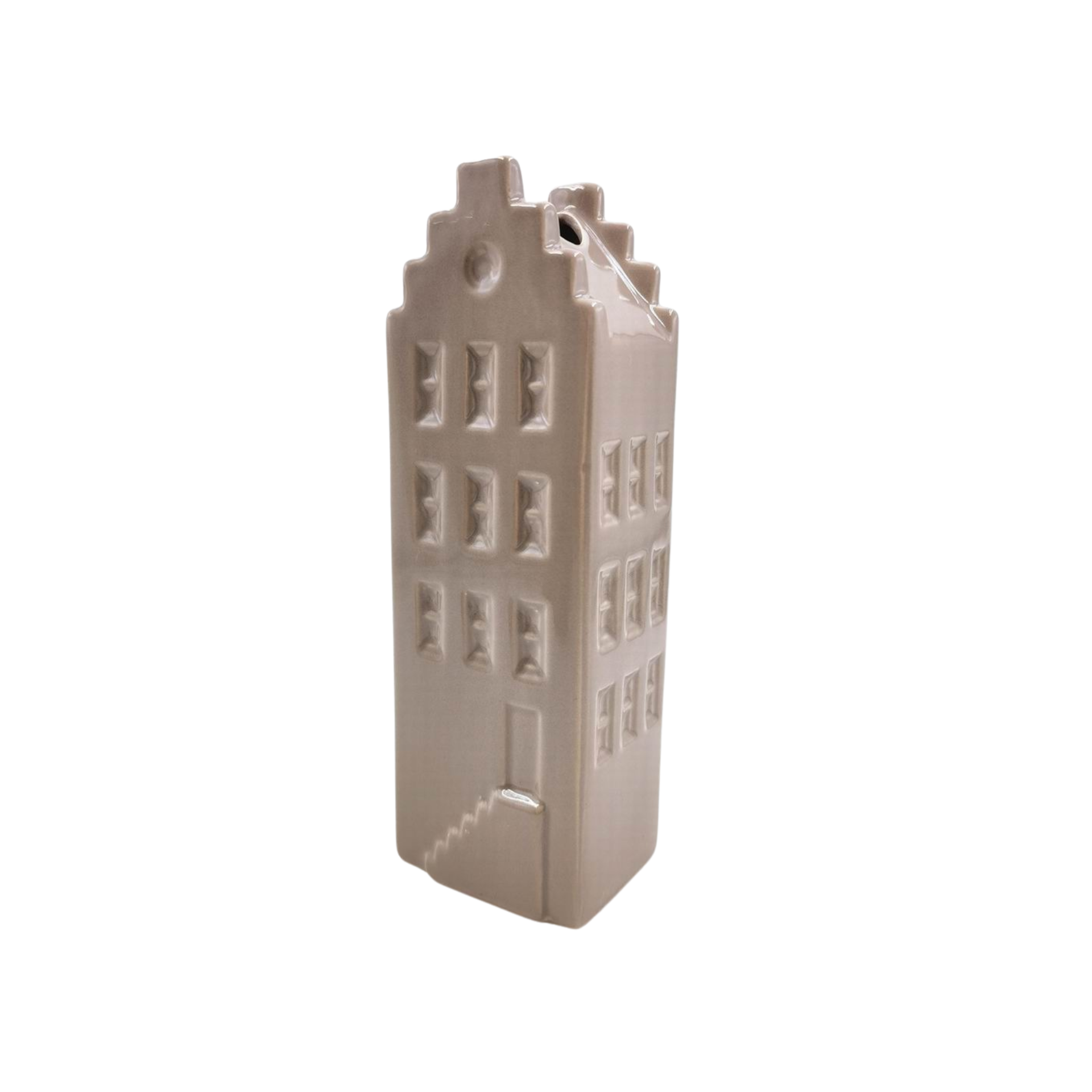 Flower Vase - House Vase - Ceramic - Taupe- 7,5x6x23 cm