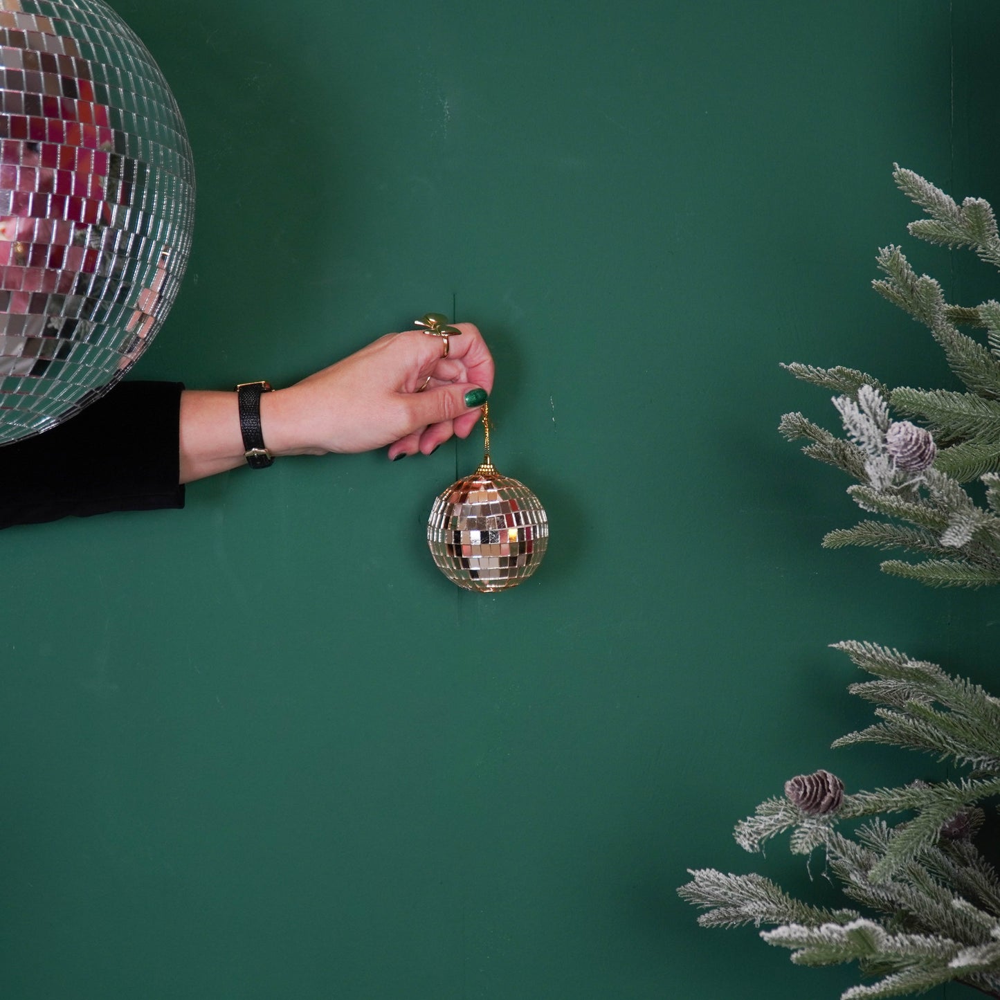 Christmas Decoration -  Christmas Hanger - Discoball - Foam - Gold - 8x8x8cm