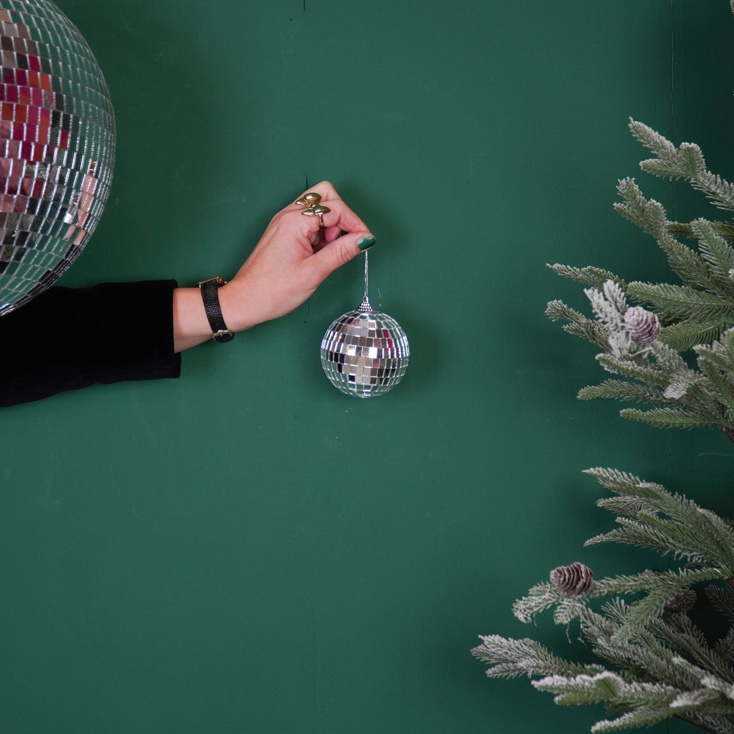 Christmas Decoration -  Christmas Hanger - Discoball - Foam - Silver - 8x8x8cm