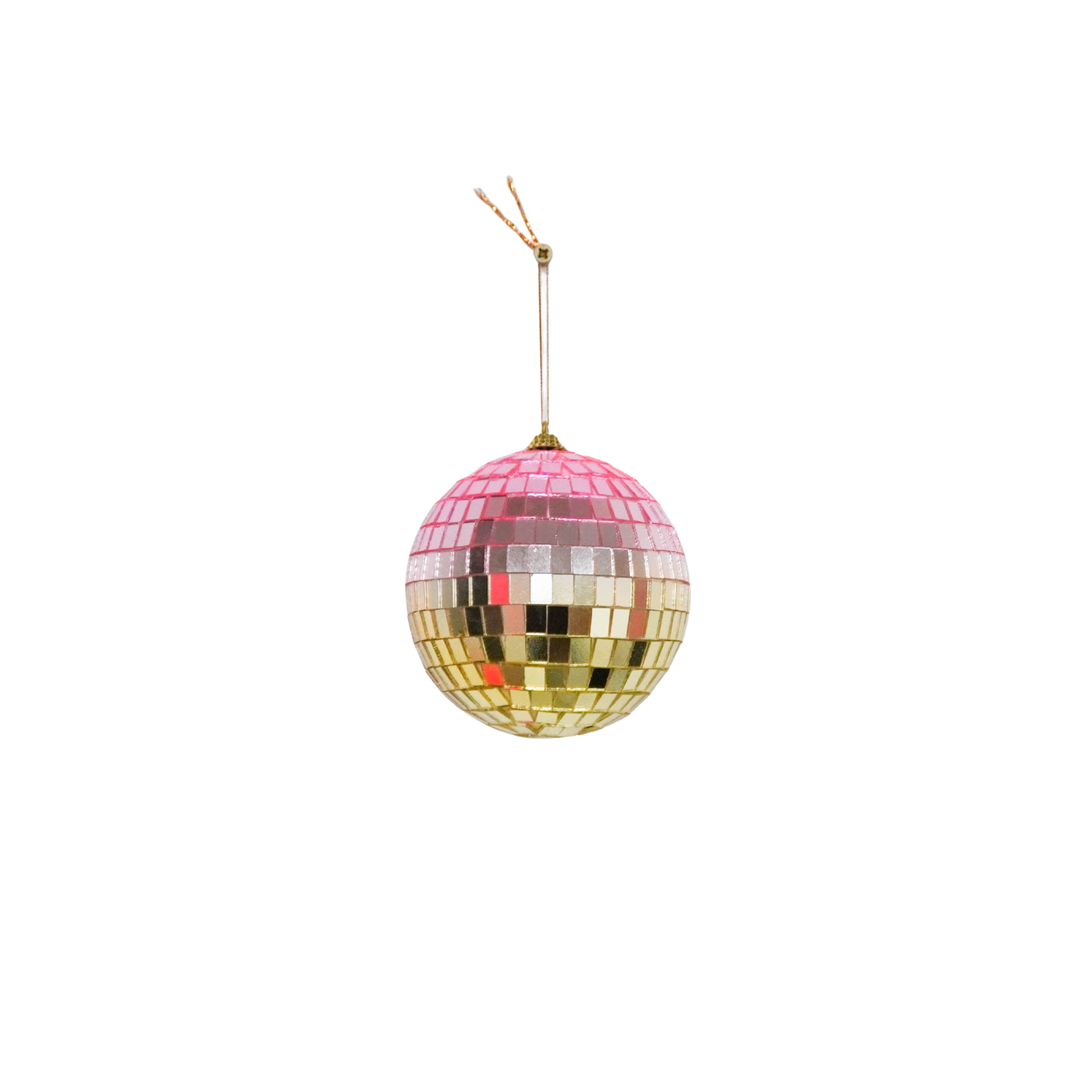 Christmas Decoration - Christmas Hanger - Discoball - Foam - Pink/Gold - 10x10x10cm