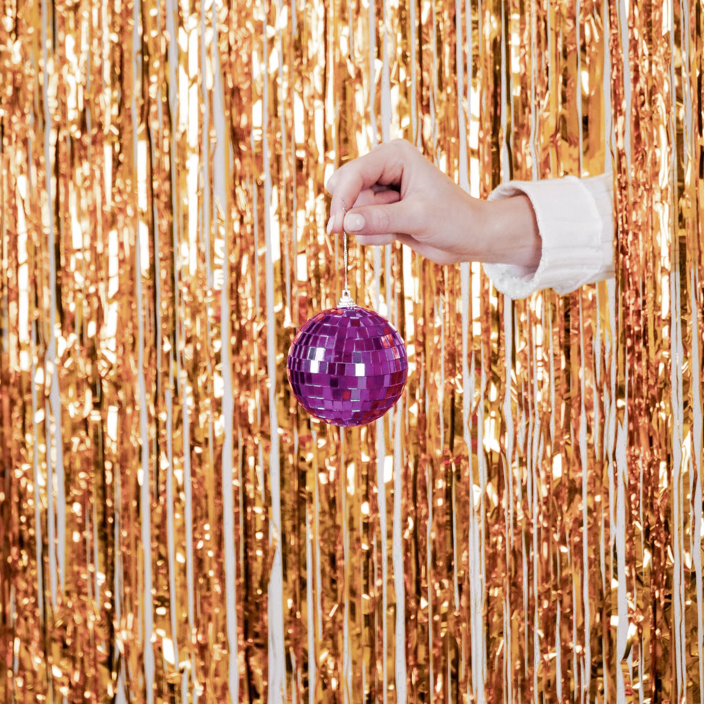 Christmas Decoration -  Christmas Hanger - Discoball - Foam - Pink - 10x10x10cm