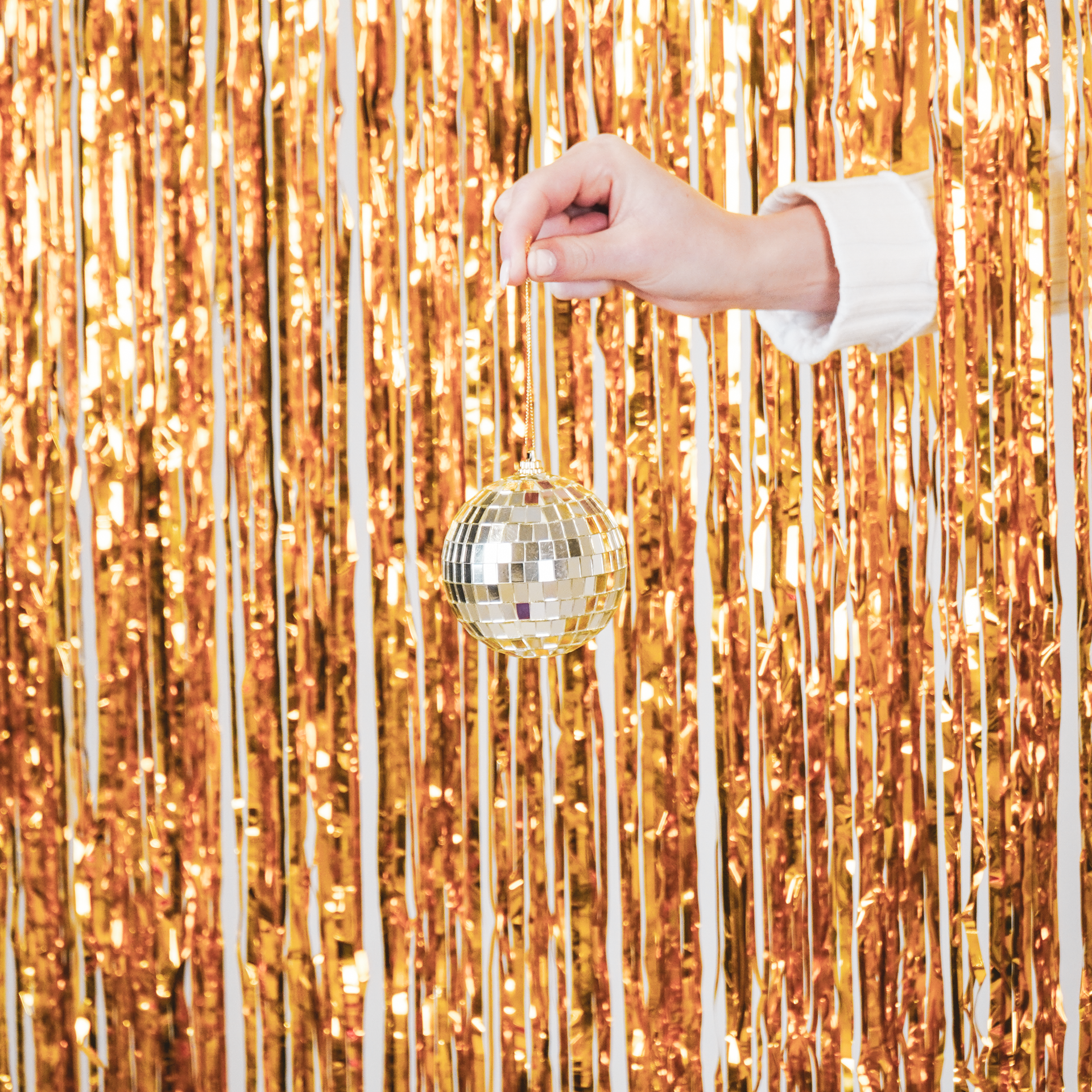 Christmas Decoration - Christmas Hanger - Discoball - Foam - Gold - 10x10x10cm