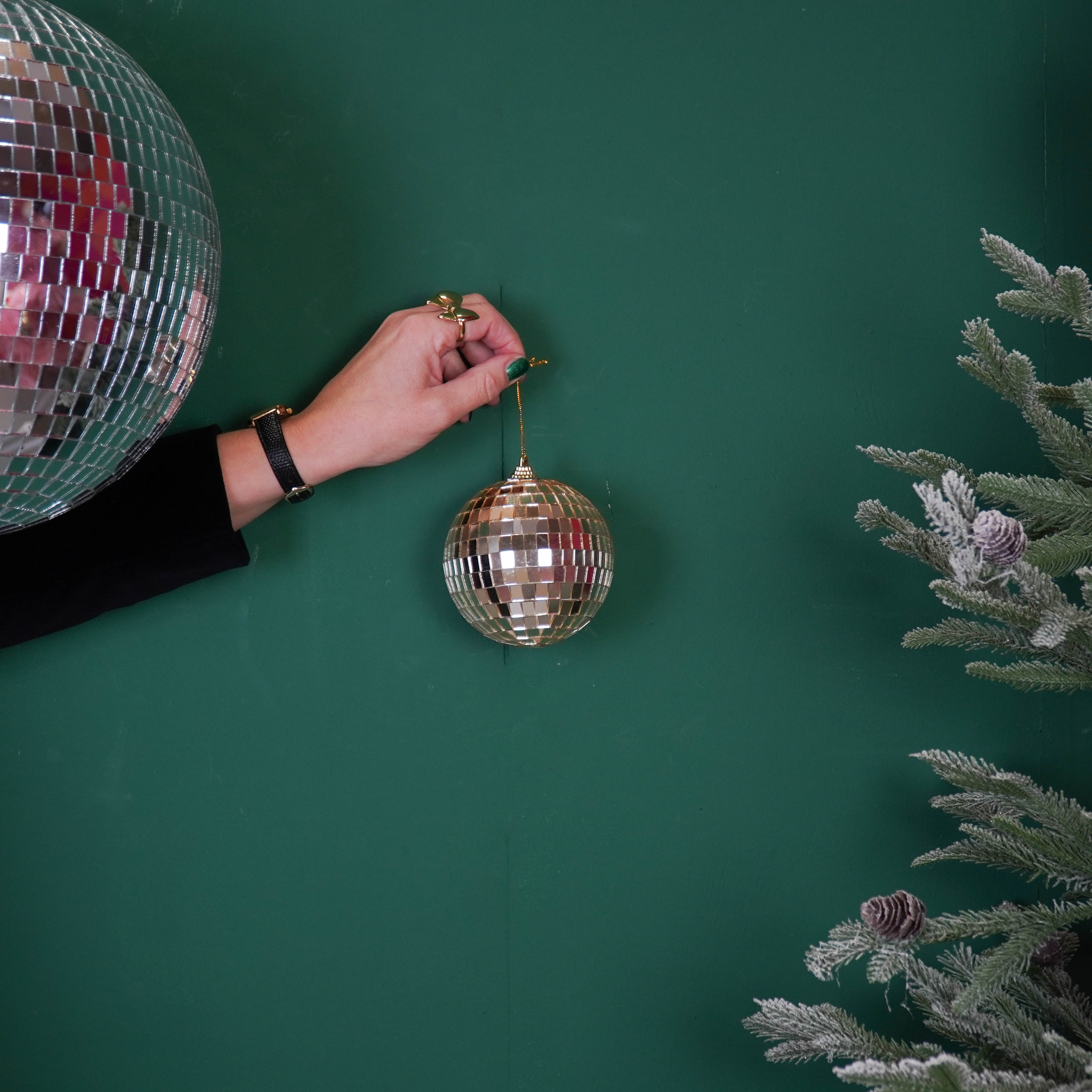 Christmas Decoration - Christmas Hanger - Discoball - Foam - Gold - 10x10x10cm
