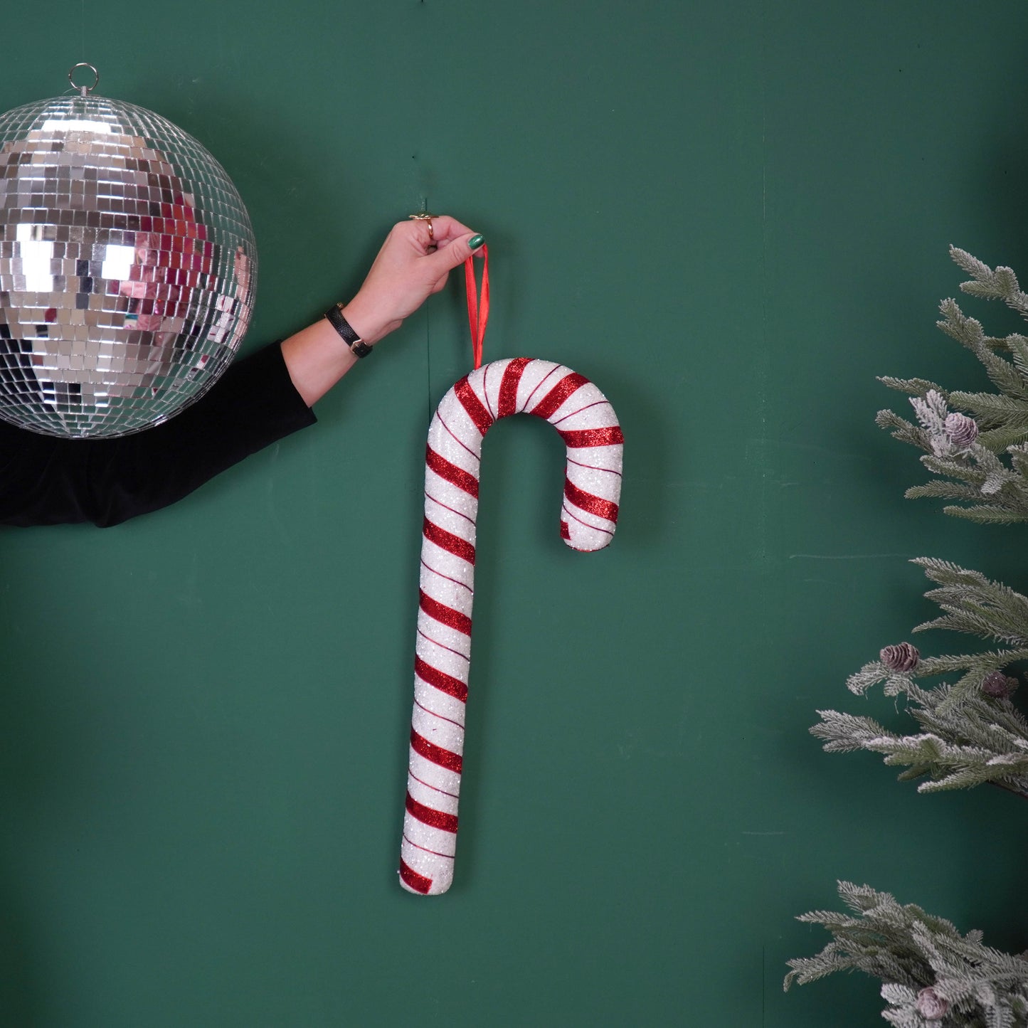 Decoration - Candy Cane - Foam - White/Red - 52cm