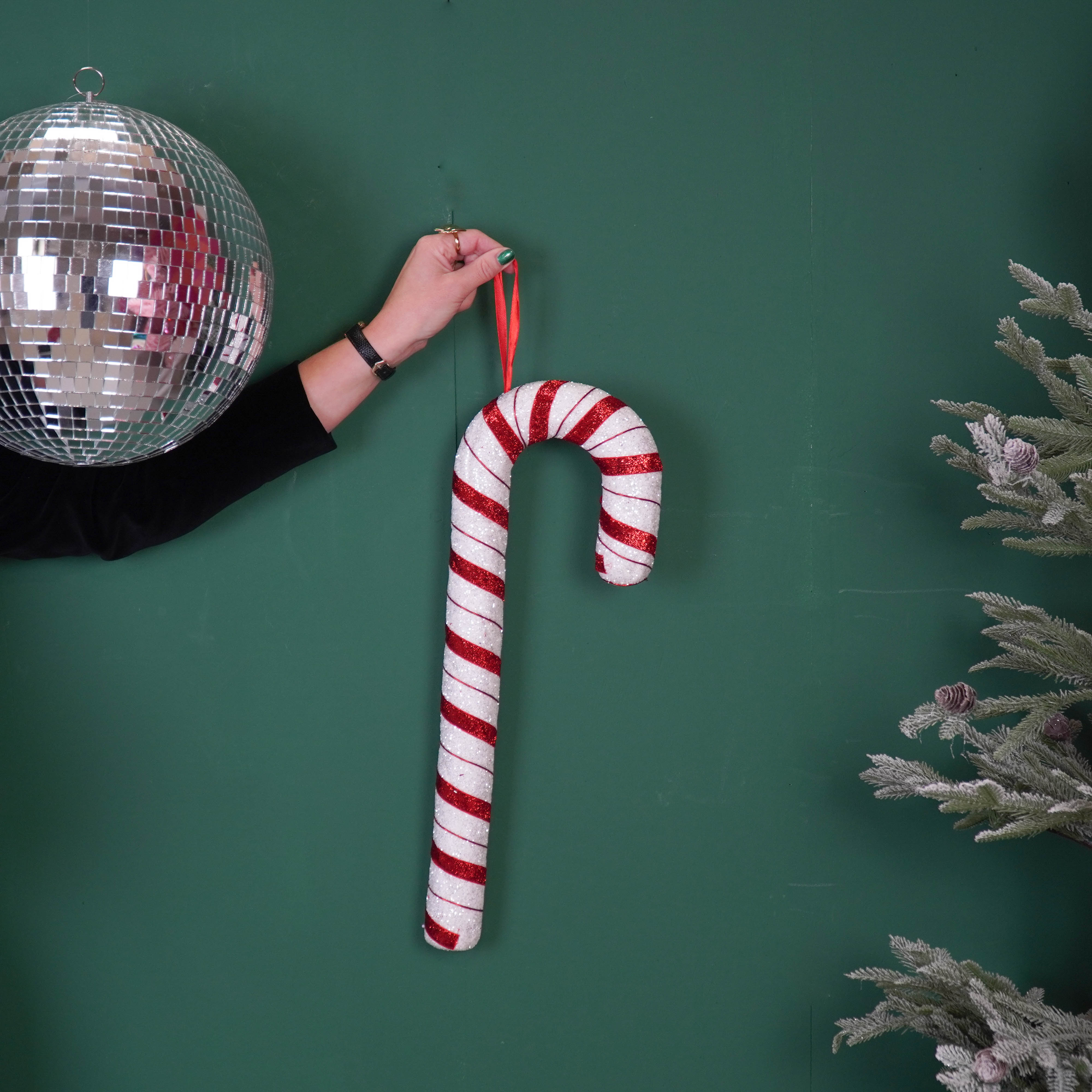 Decoration - Candy Cane - Foam - White/Red - 52cm