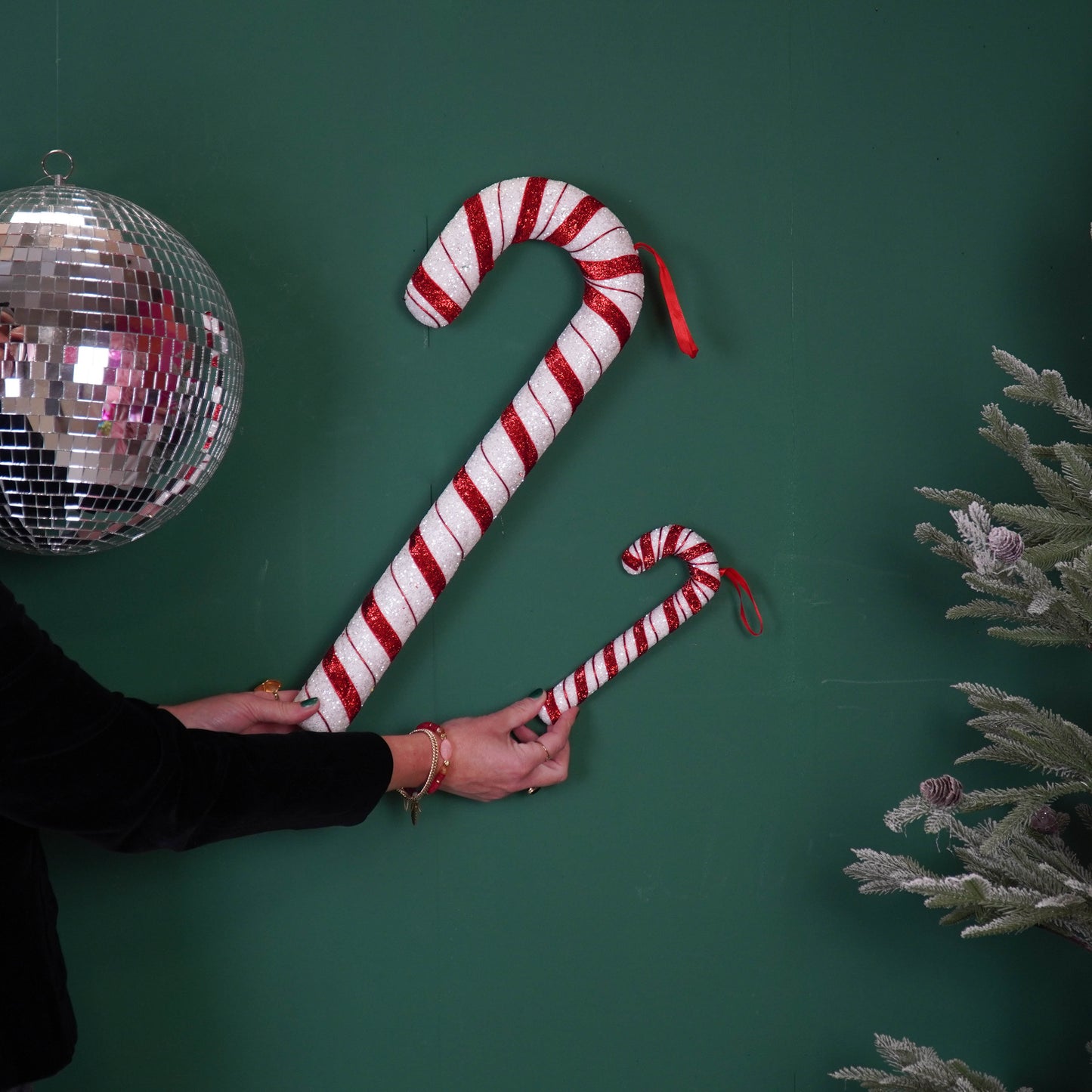 Decoration - Candy Cane - Foam - White/Red - 21cm